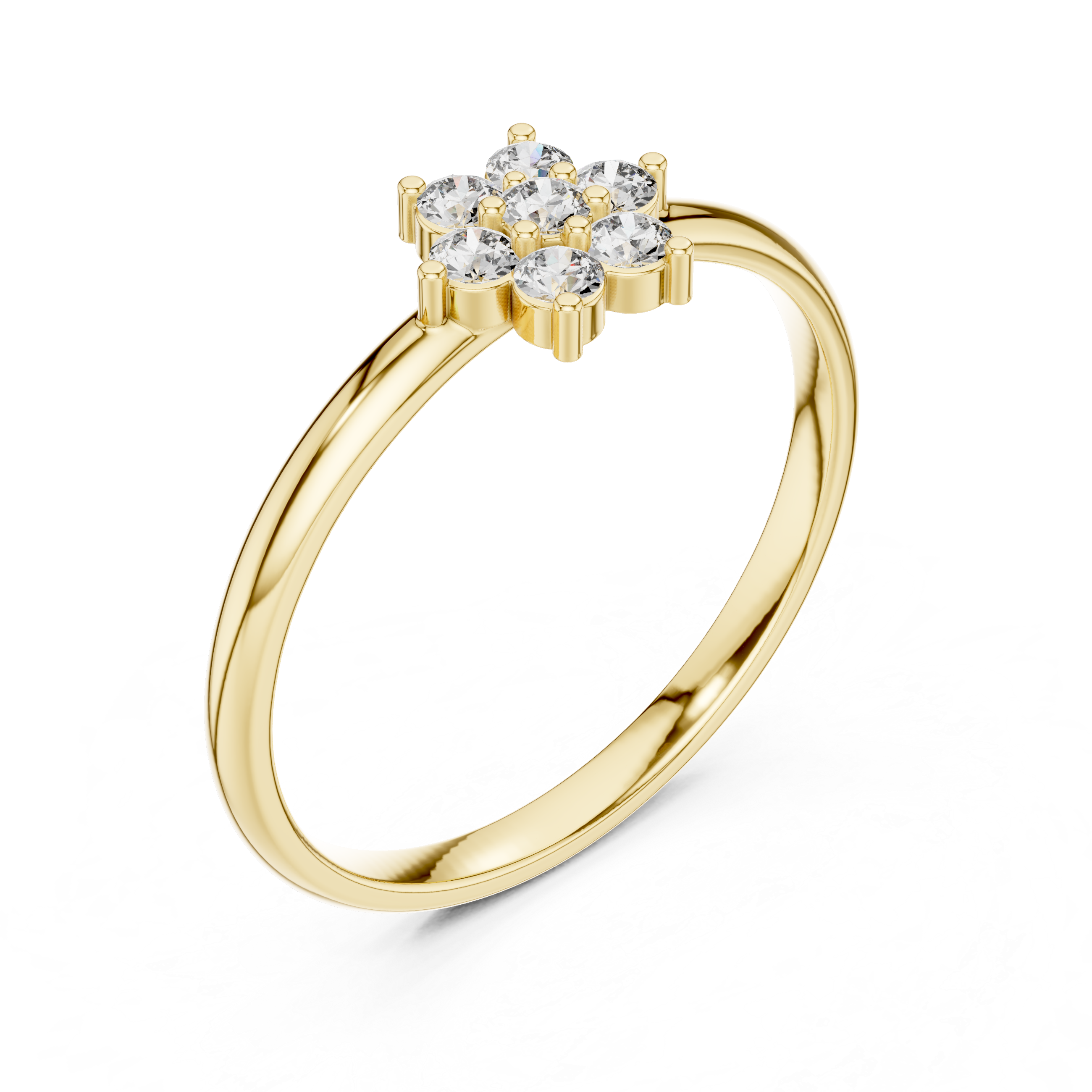 Elegant Floral Cluster Lab-Grown Diamond Ring