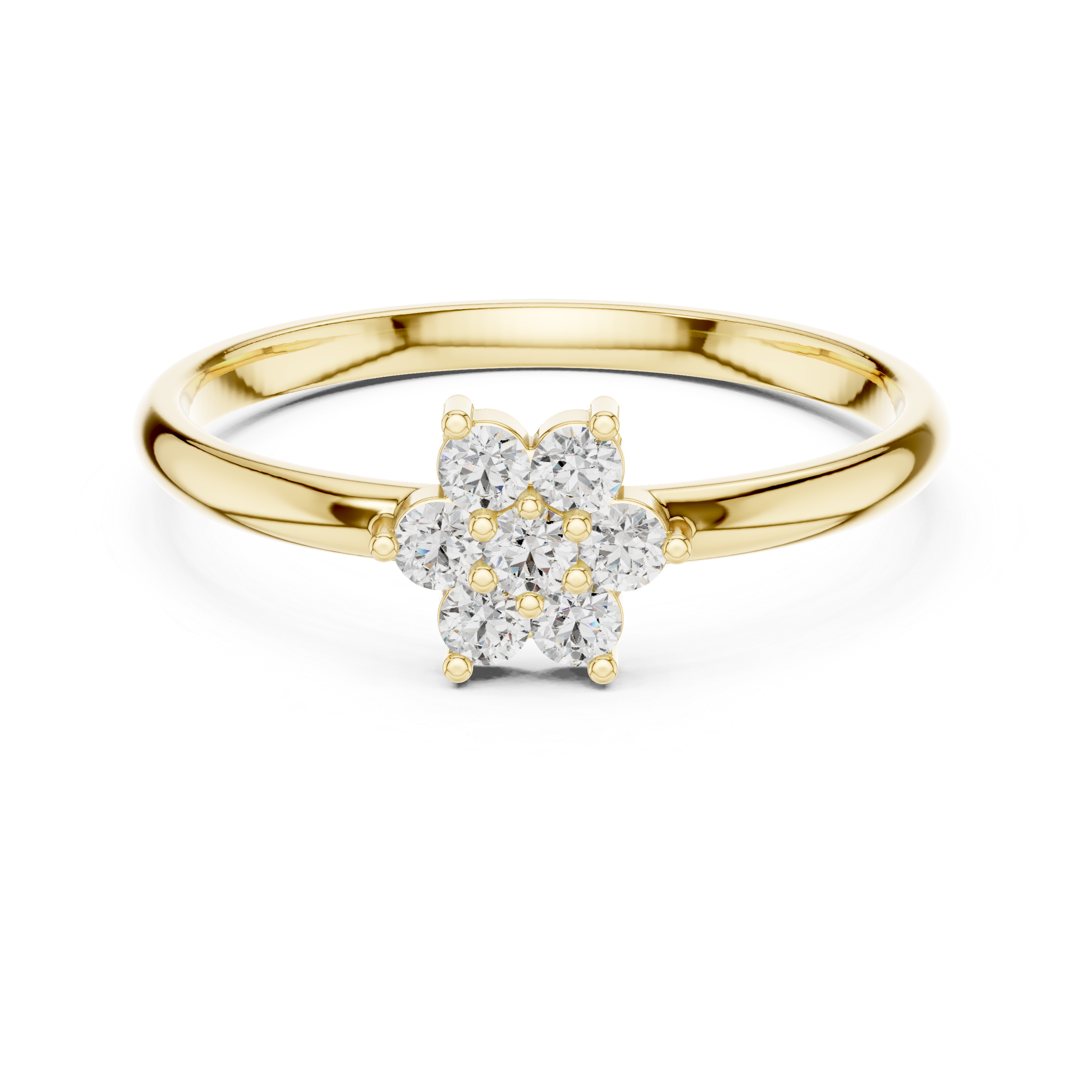 Elegant Floral Cluster Lab-Grown Diamond Ring