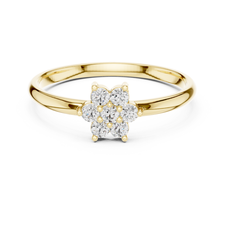 Elegant Floral Cluster Lab-Grown Diamond Ring