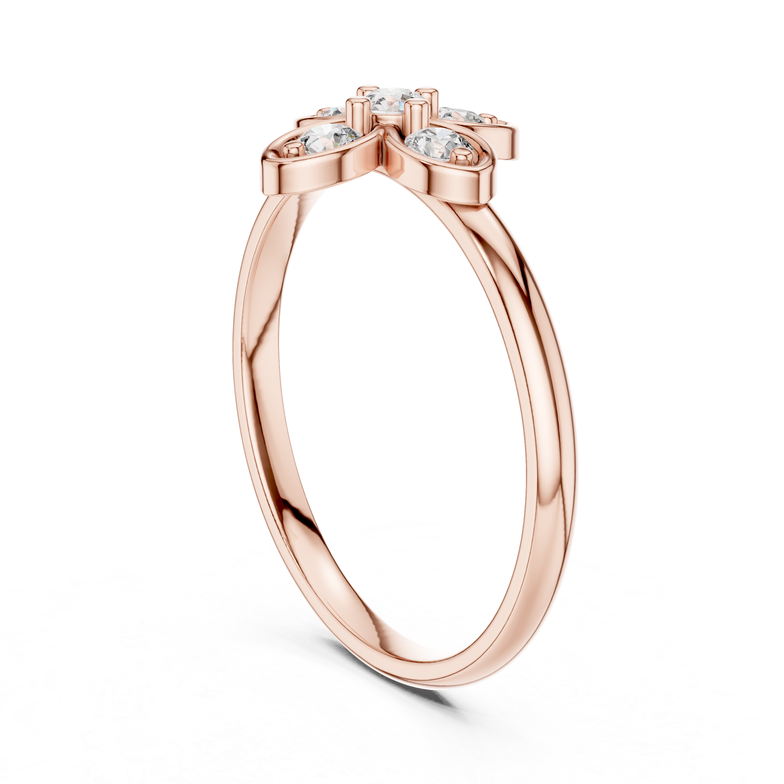 Four-Petal Floral Lab-Grown Diamond Ring