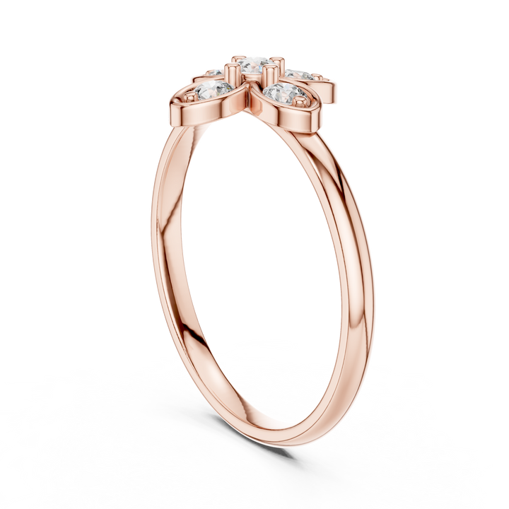 Four-Petal Floral Lab-Grown Diamond Ring