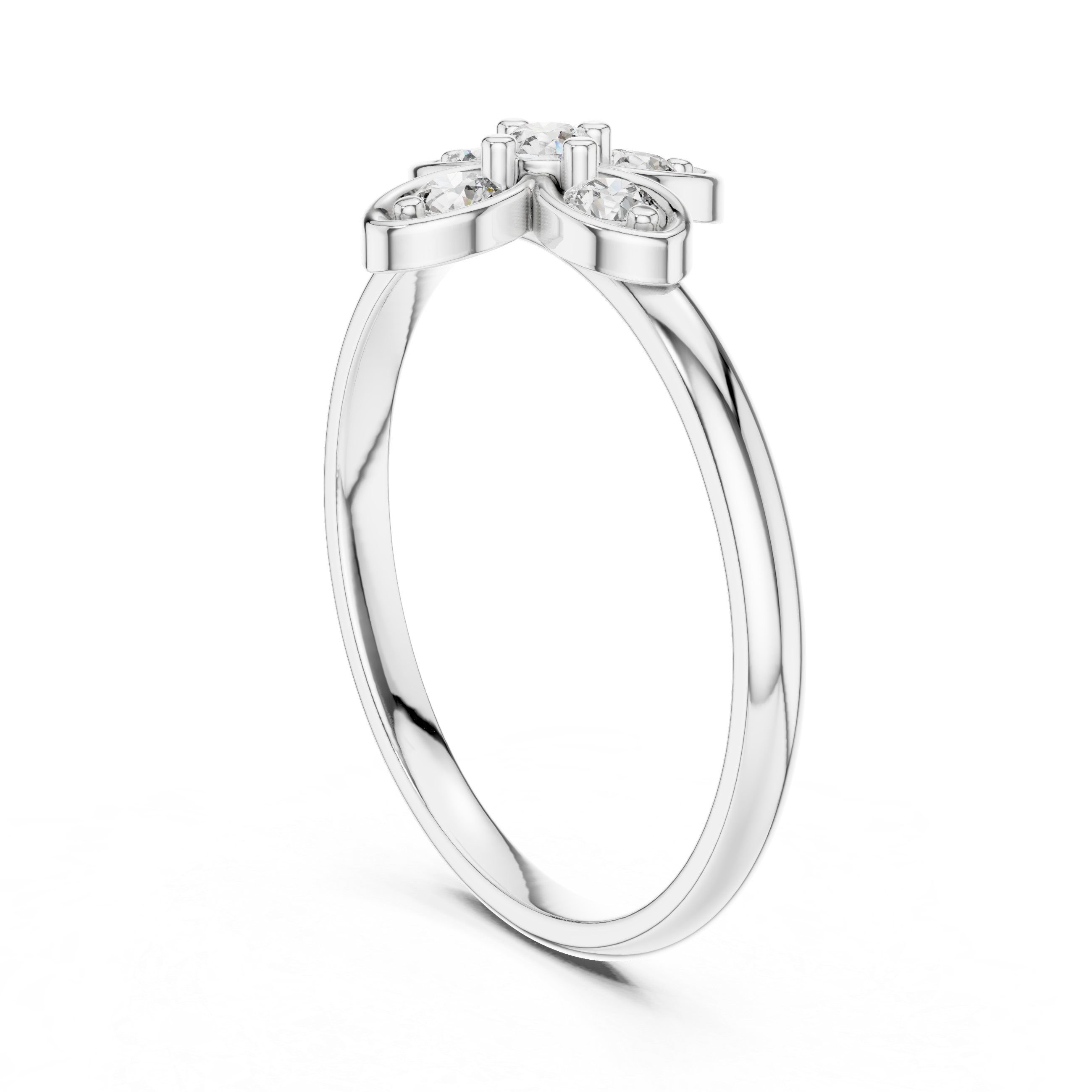 Four-Petal Floral Lab-Grown Diamond Ring