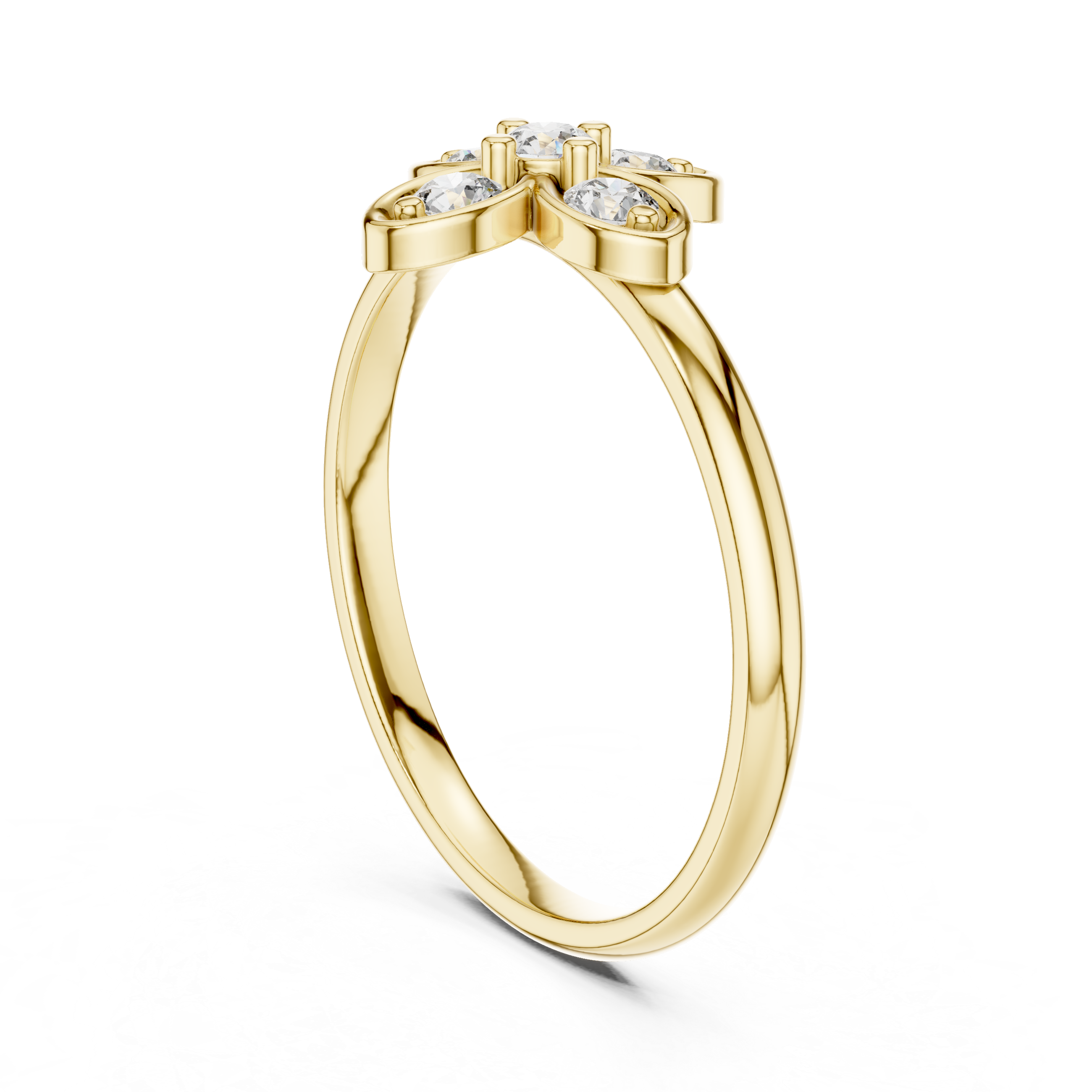 Four-Petal Floral Lab-Grown Diamond Ring