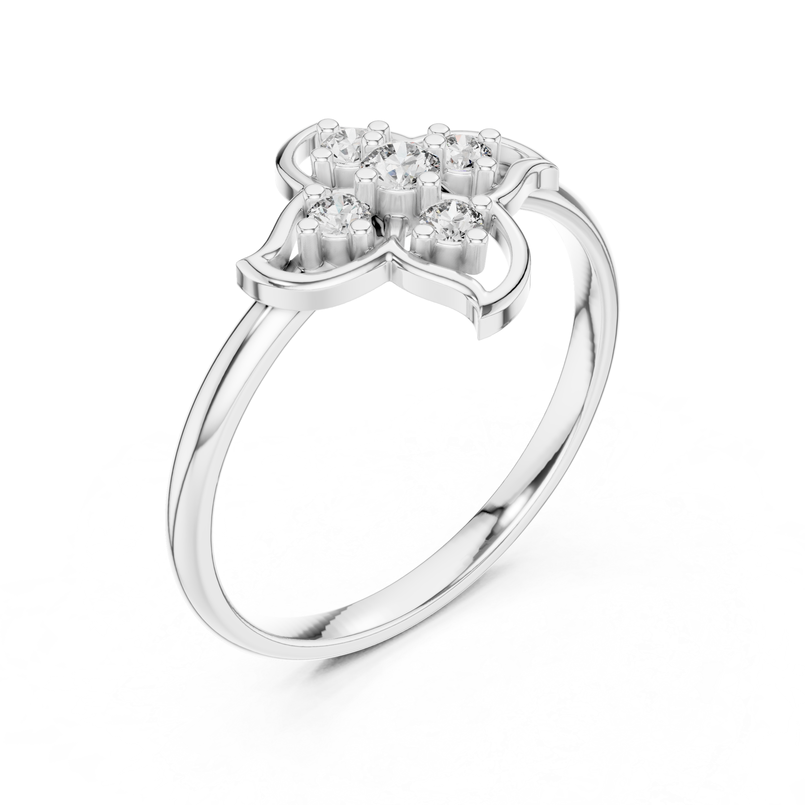 Graceful Petal Cluster Lab-Grown Diamond Ring