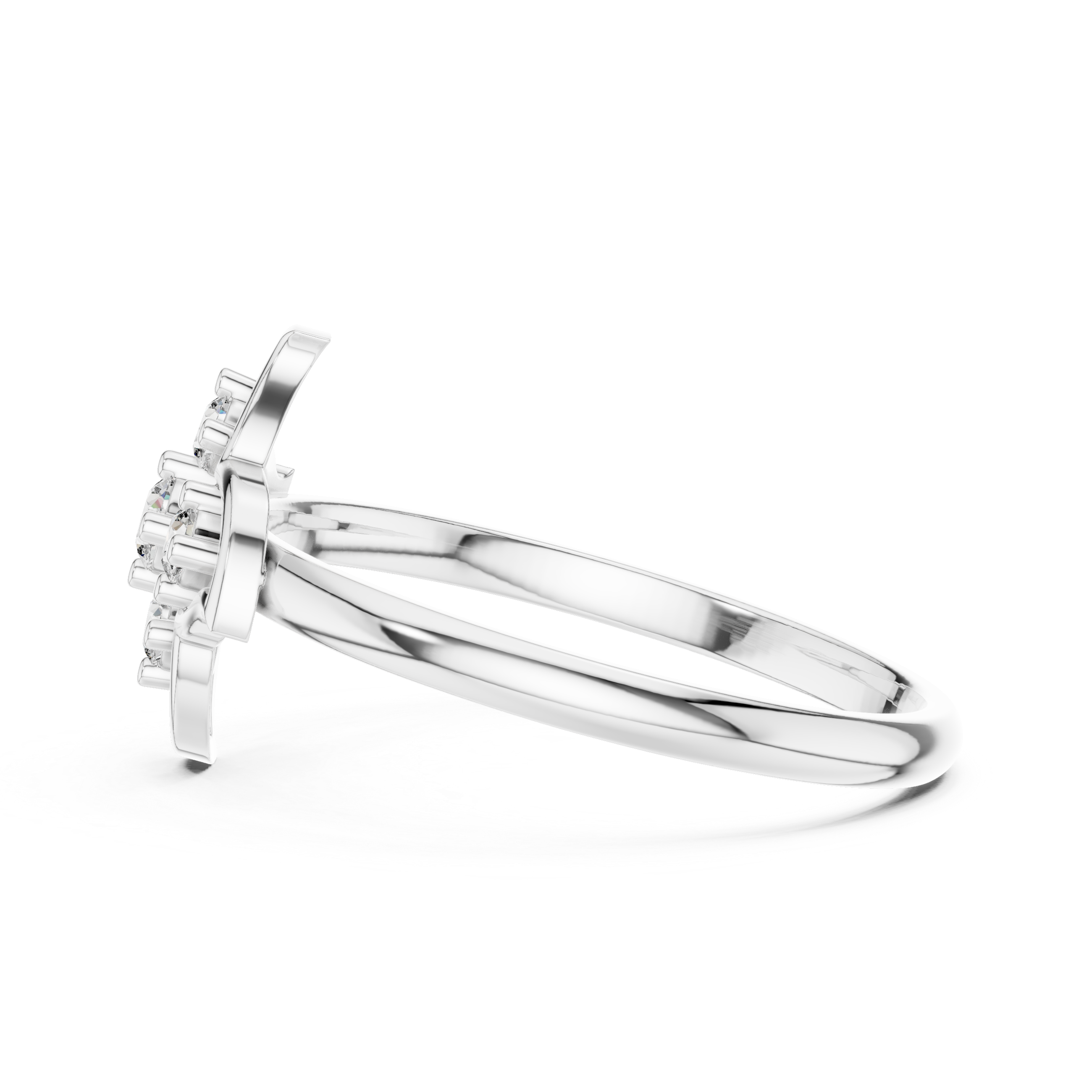 Graceful Petal Cluster Lab-Grown Diamond Ring