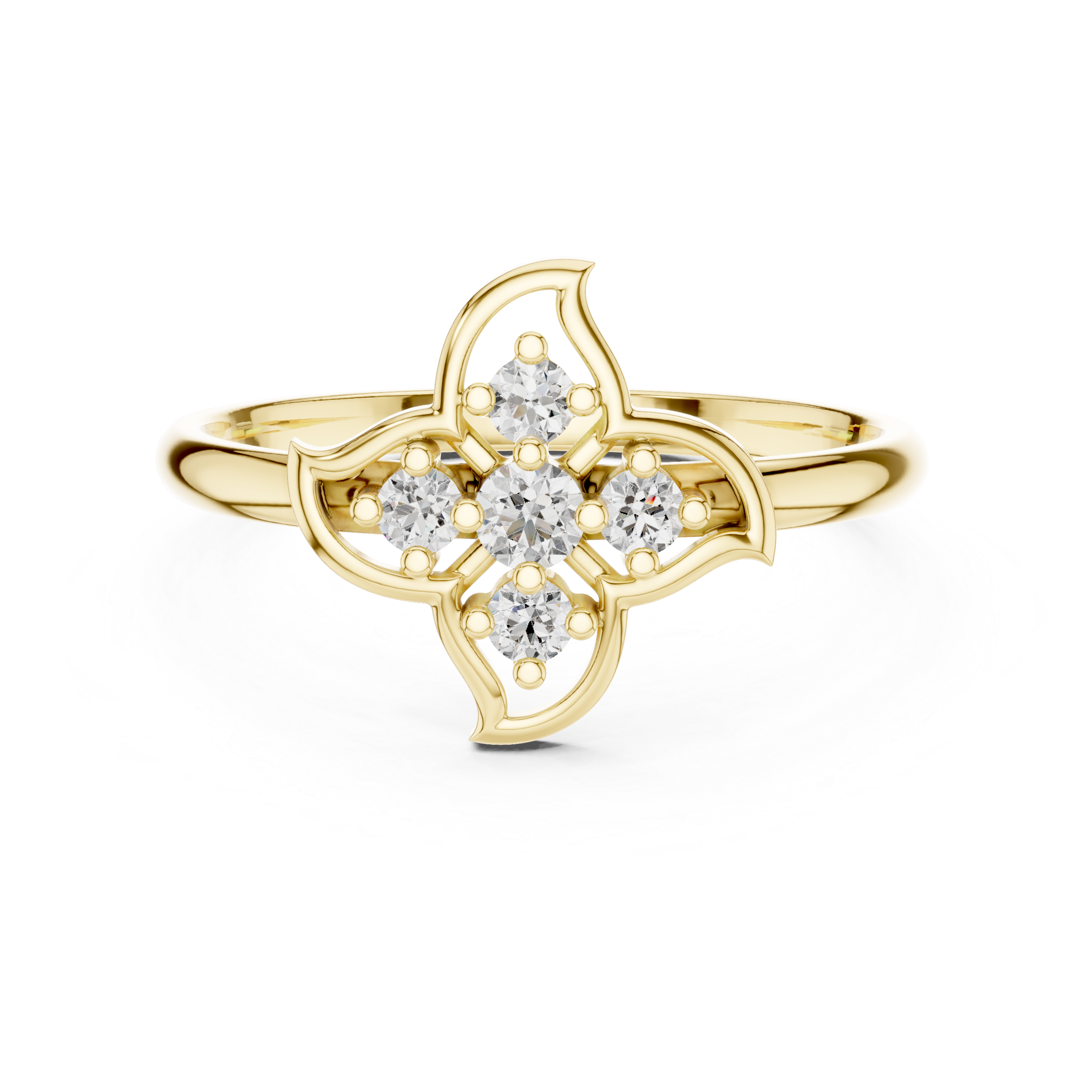 Graceful Petal Cluster Lab-Grown Diamond Ring