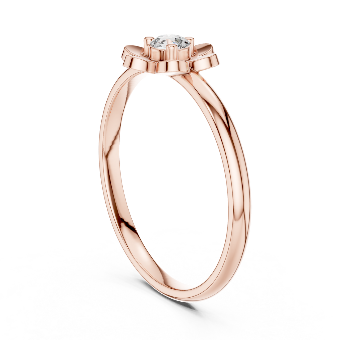 Floral Solitaire Lab-Grown Diamond Ring