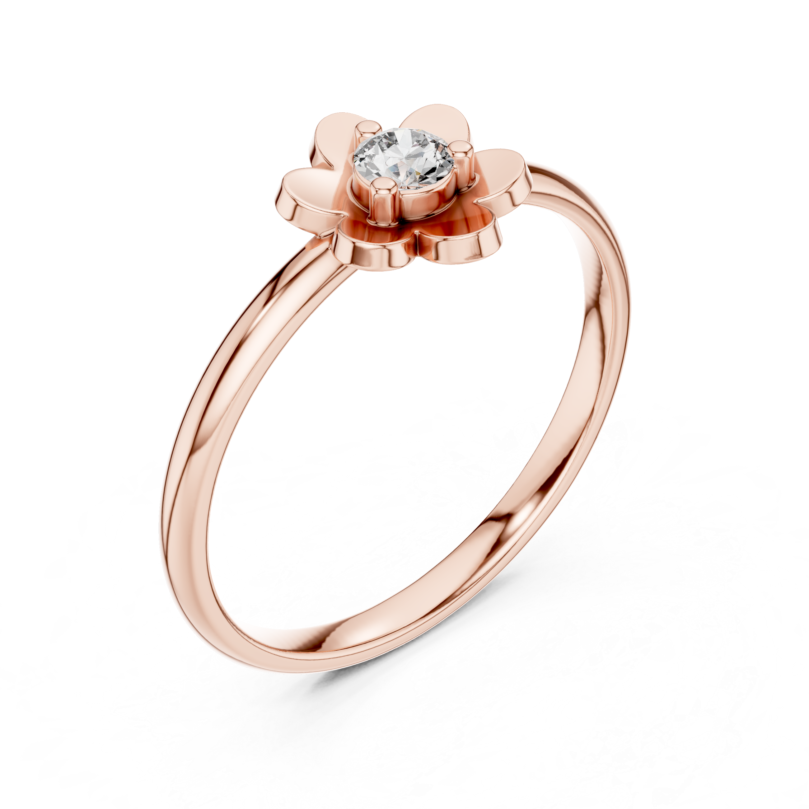 Floral Solitaire Lab-Grown Diamond Ring