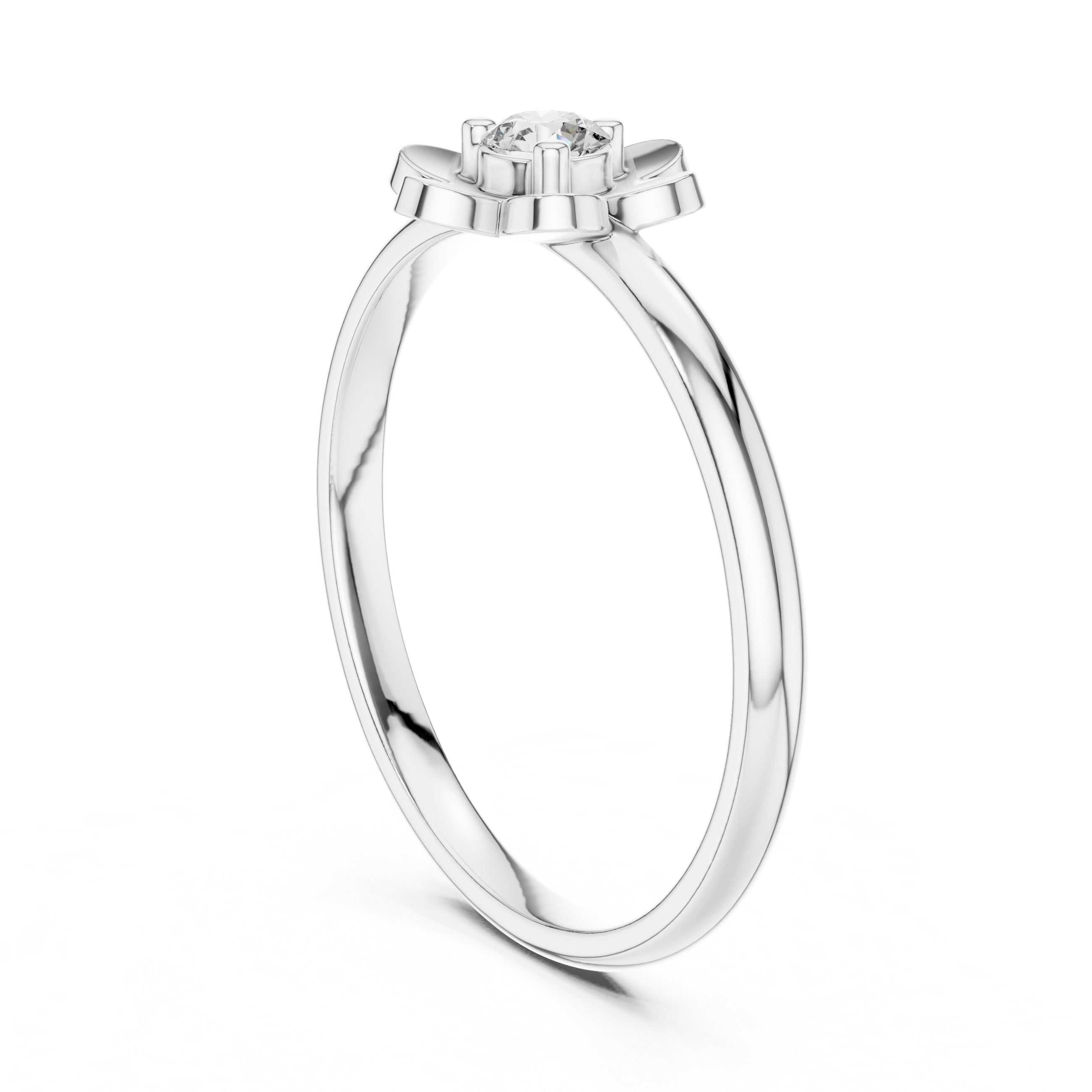 Floral Solitaire Lab-Grown Diamond Ring