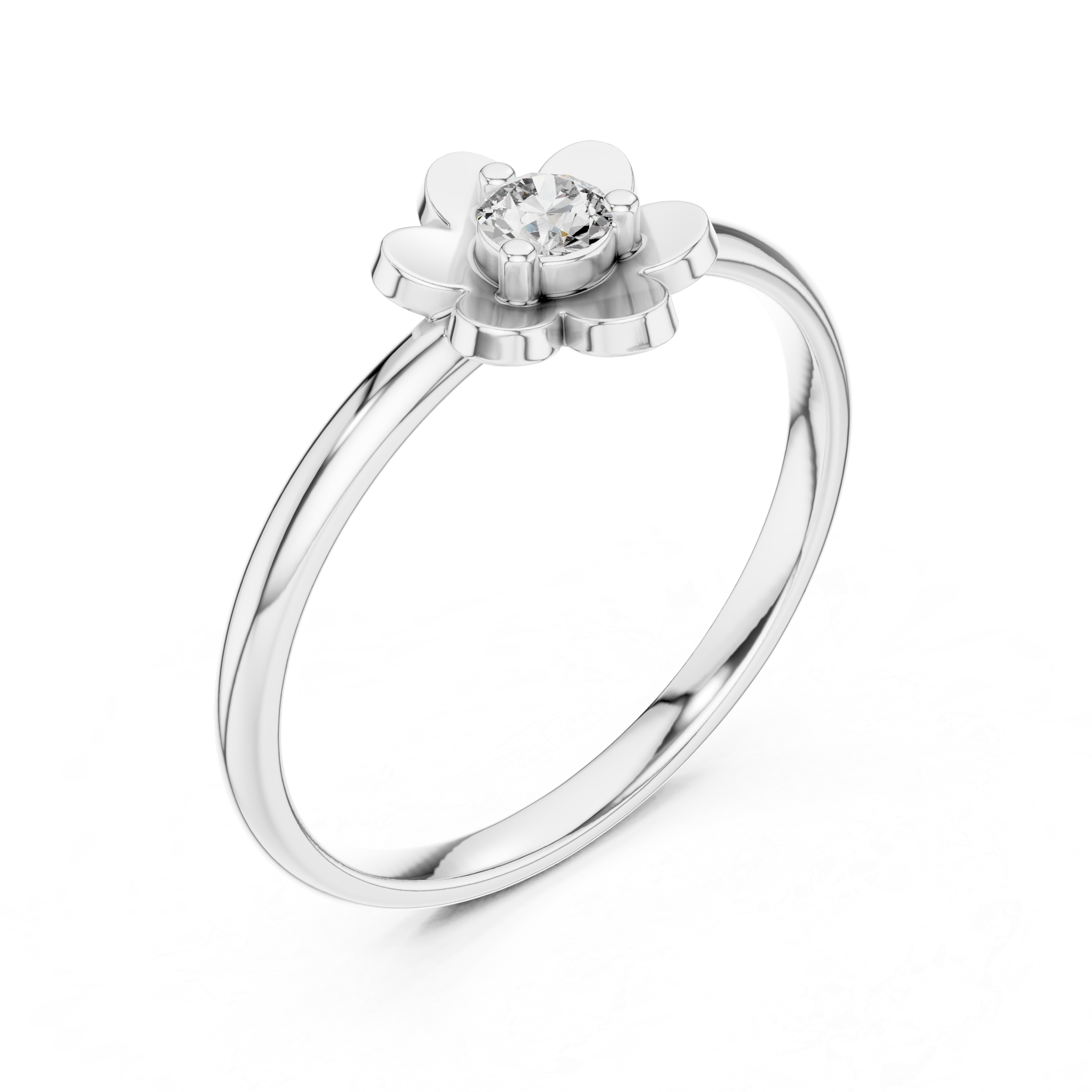 Floral Solitaire Lab-Grown Diamond Ring