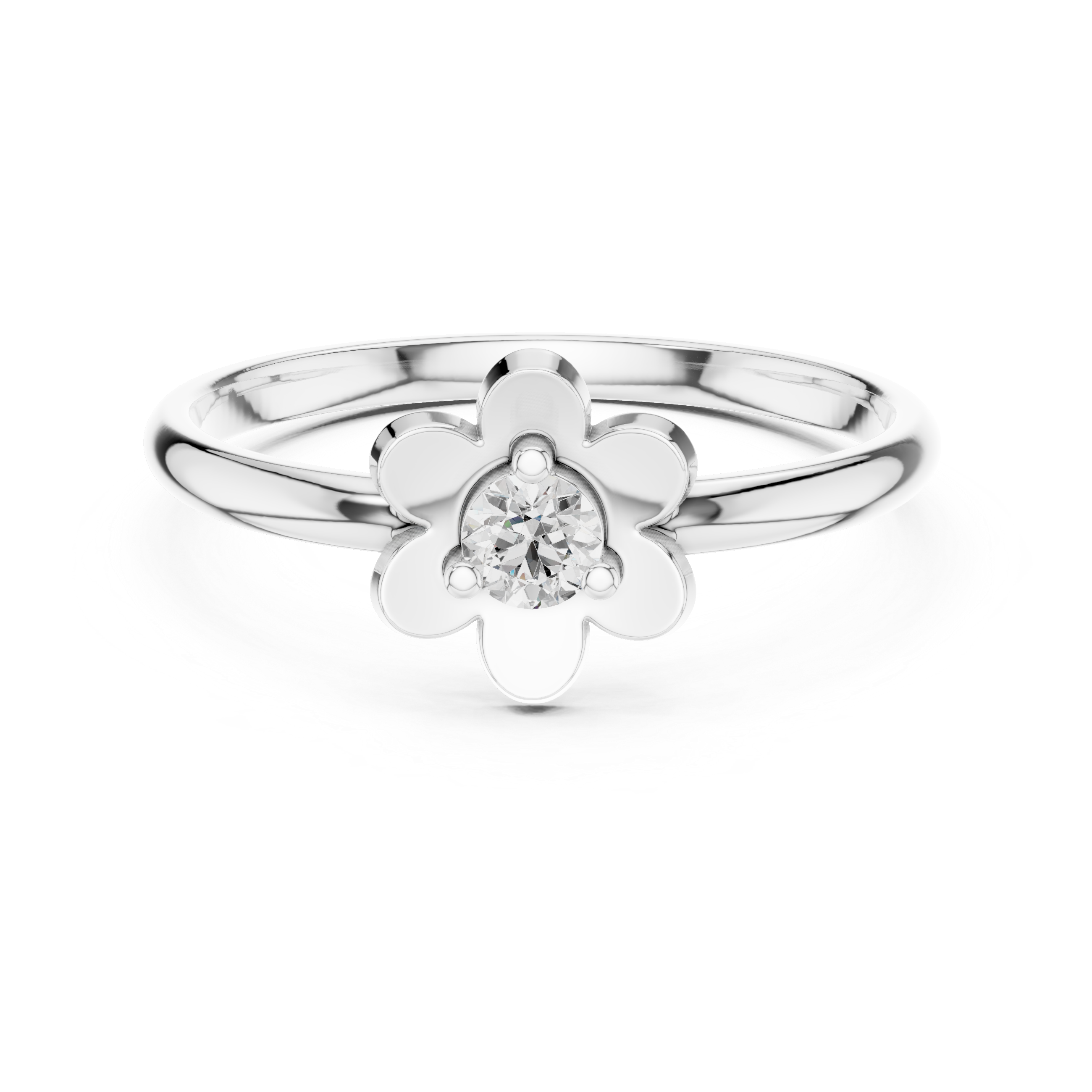 Floral Solitaire Lab-Grown Diamond Ring