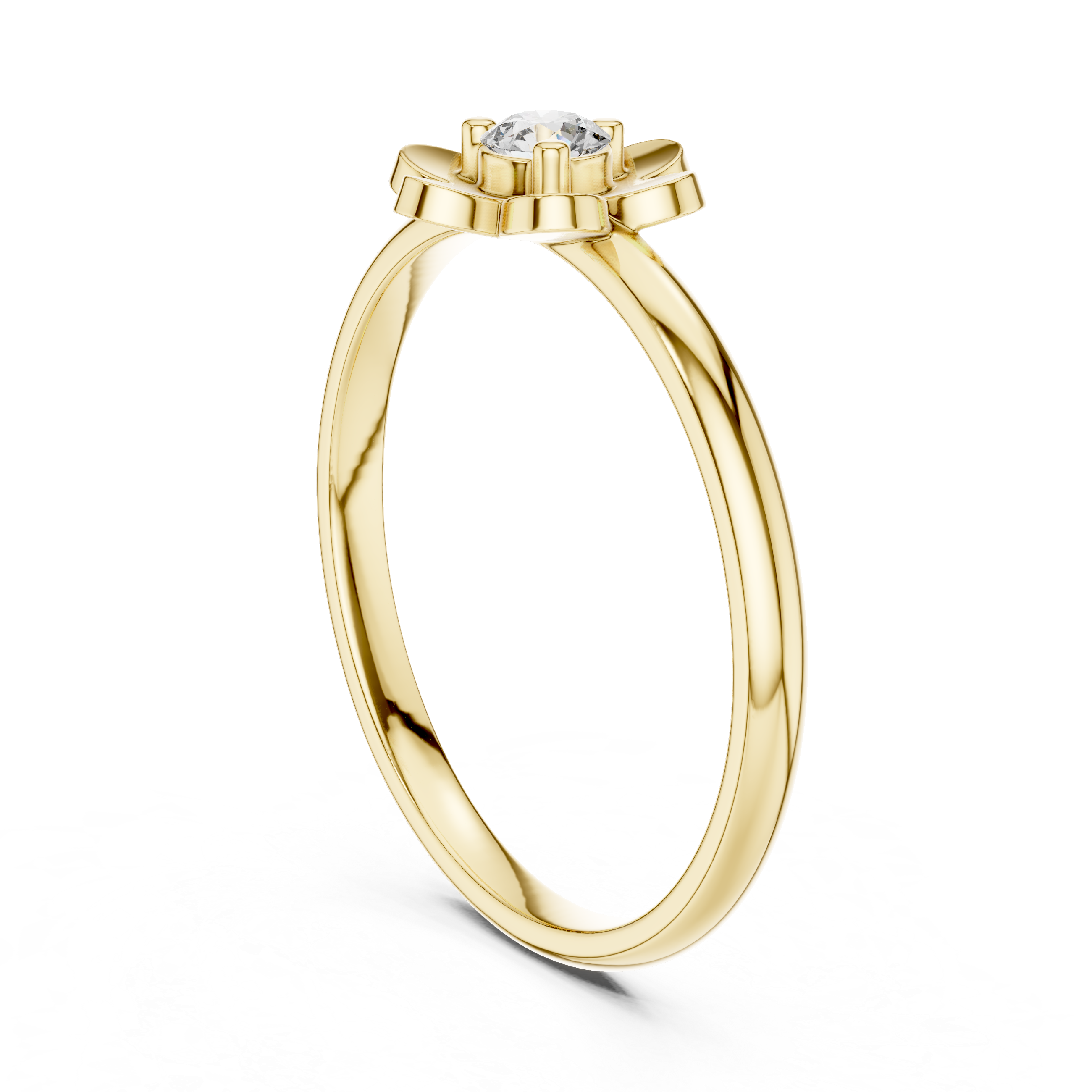 Floral Solitaire Lab-Grown Diamond Ring