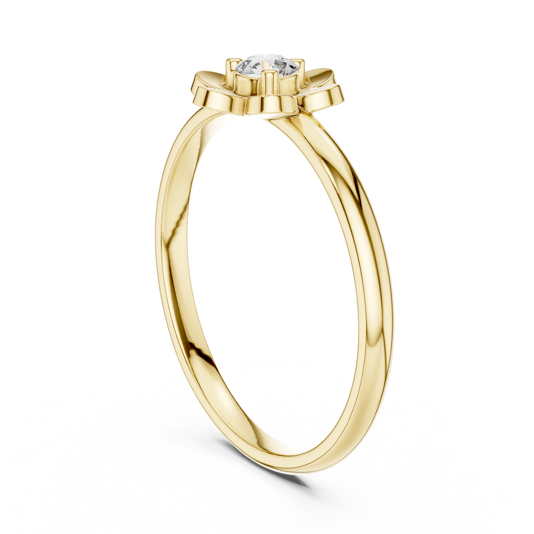 Floral Solitaire Lab-Grown Diamond Ring