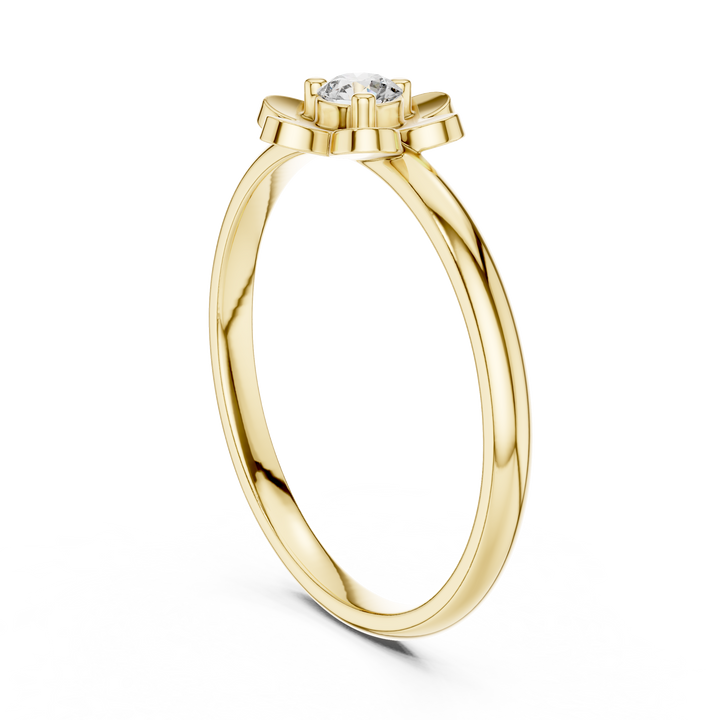 Floral Solitaire Lab-Grown Diamond Ring