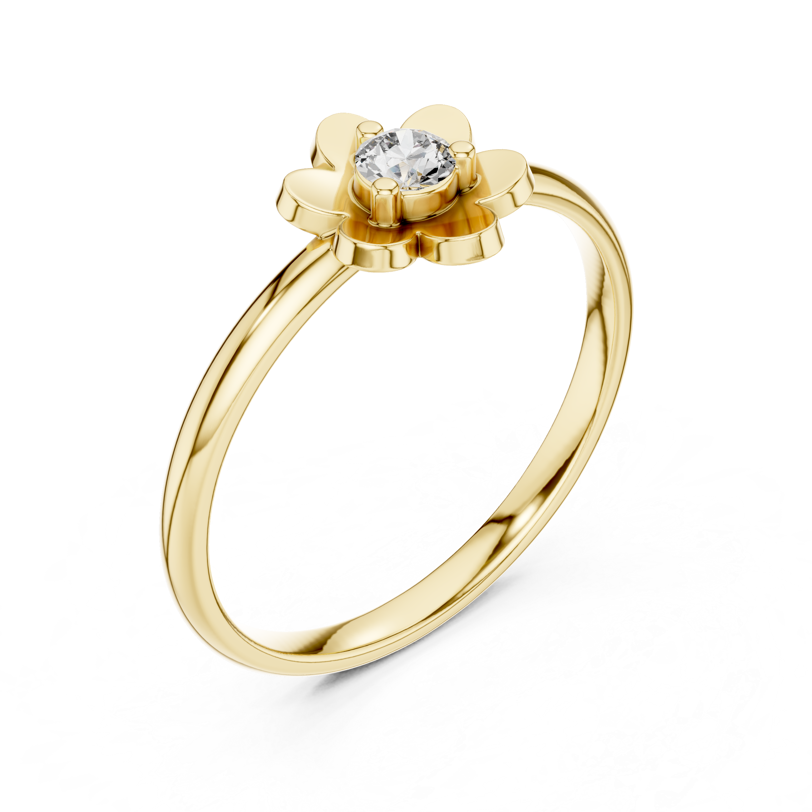 Floral Solitaire Lab-Grown Diamond Ring