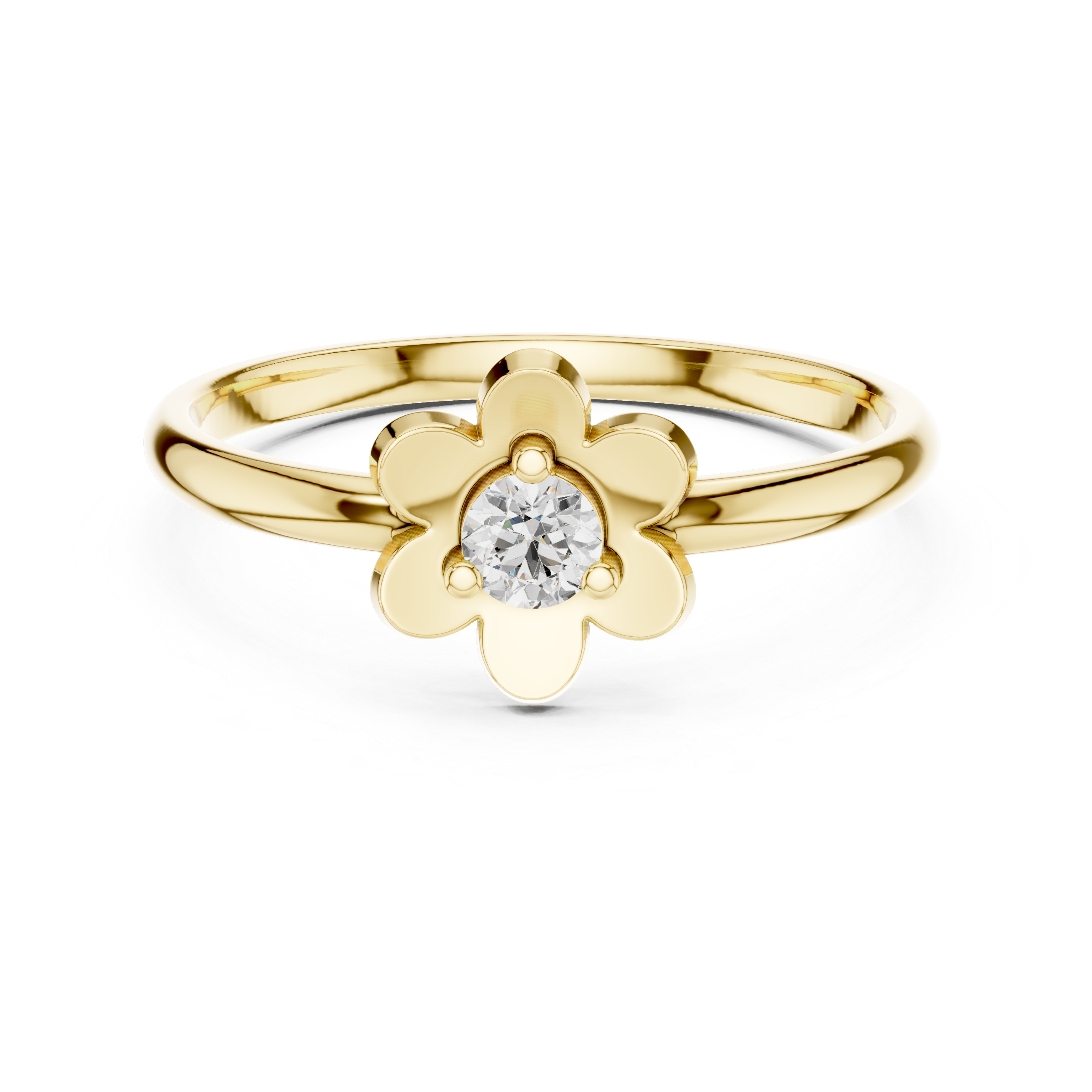 Floral Solitaire Lab-Grown Diamond Ring