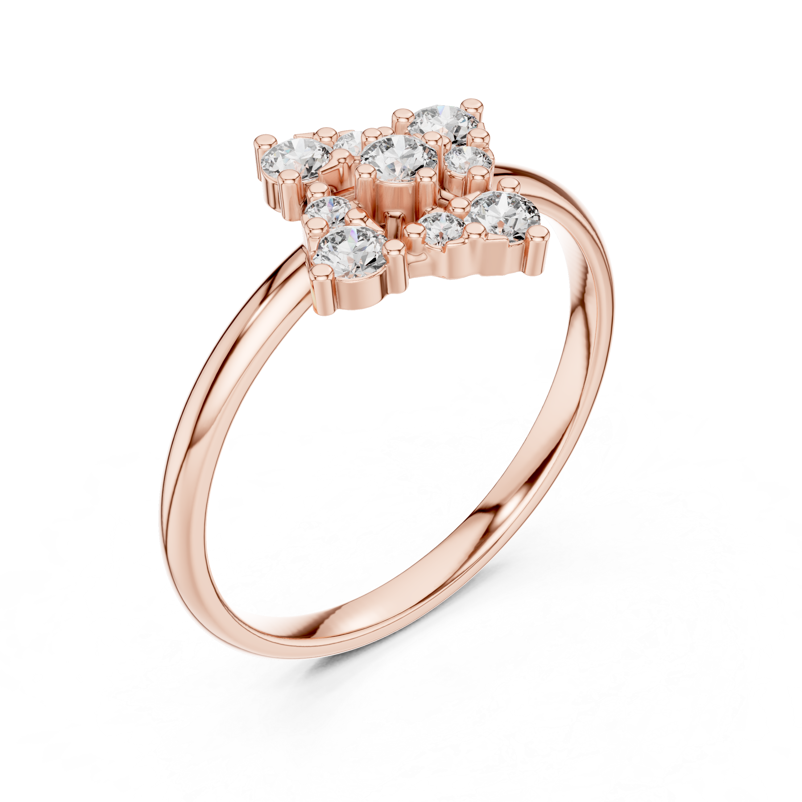 Square Cluster Lab-Grown Diamond Ring