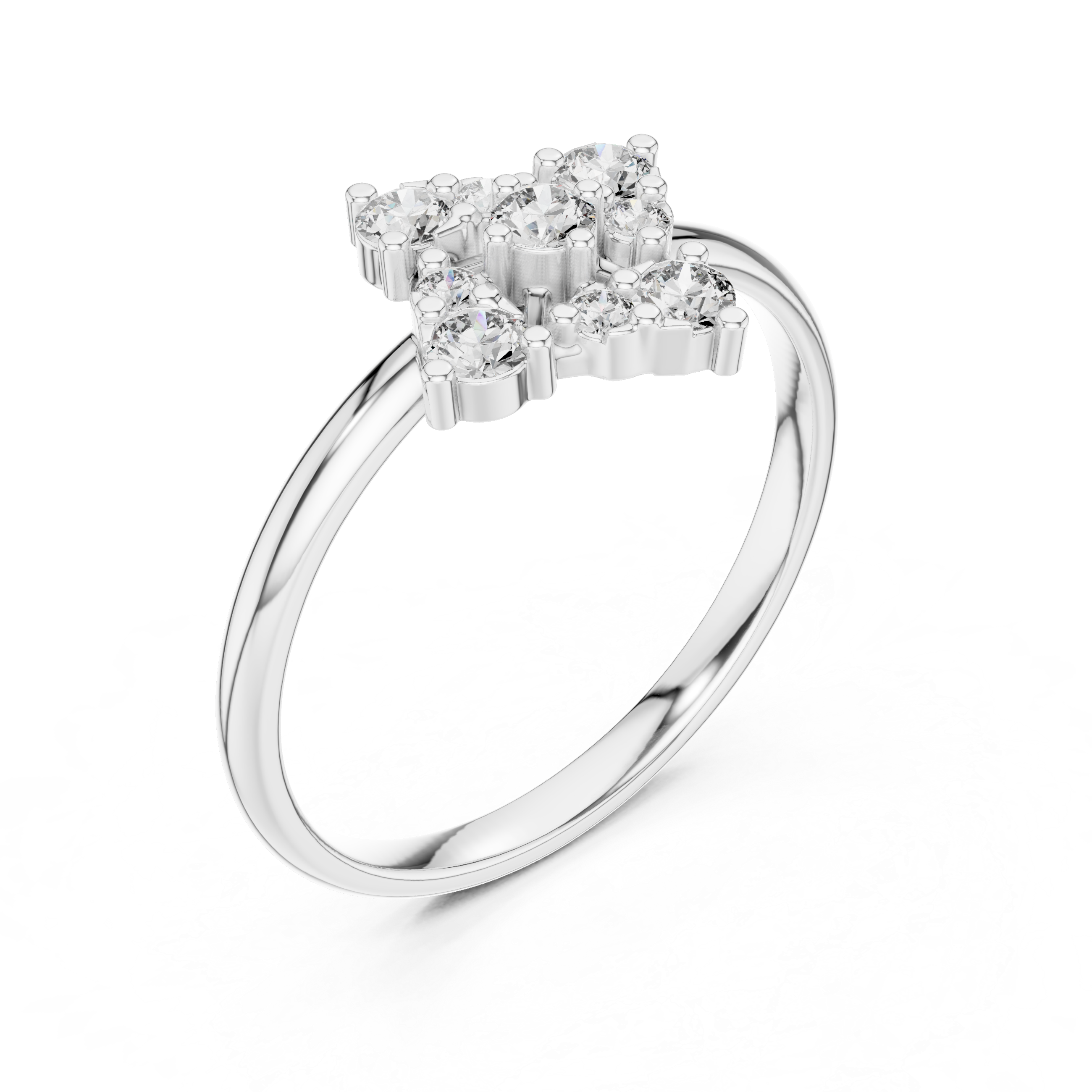 Square Cluster Lab-Grown Diamond Ring