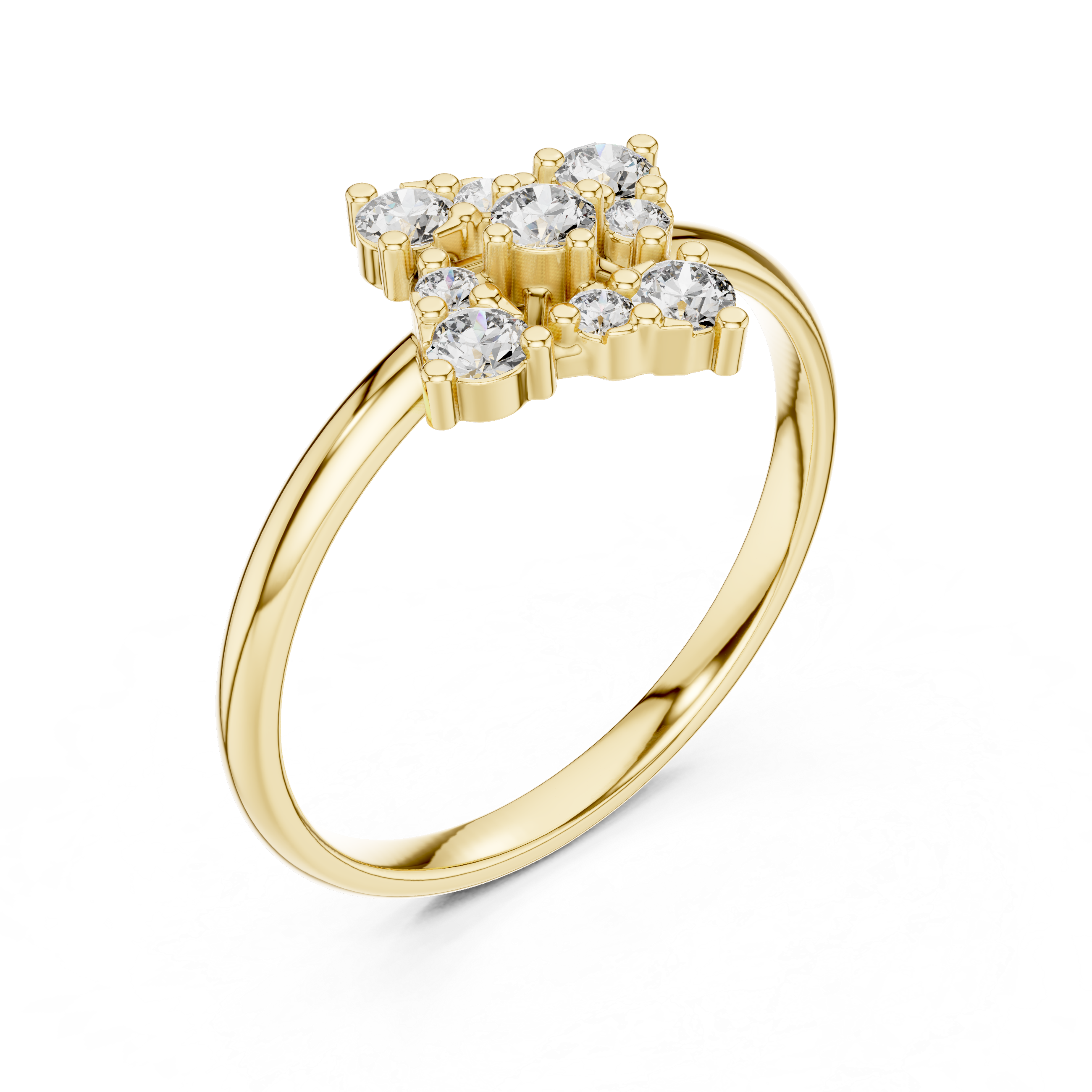 Square Cluster Lab-Grown Diamond Ring