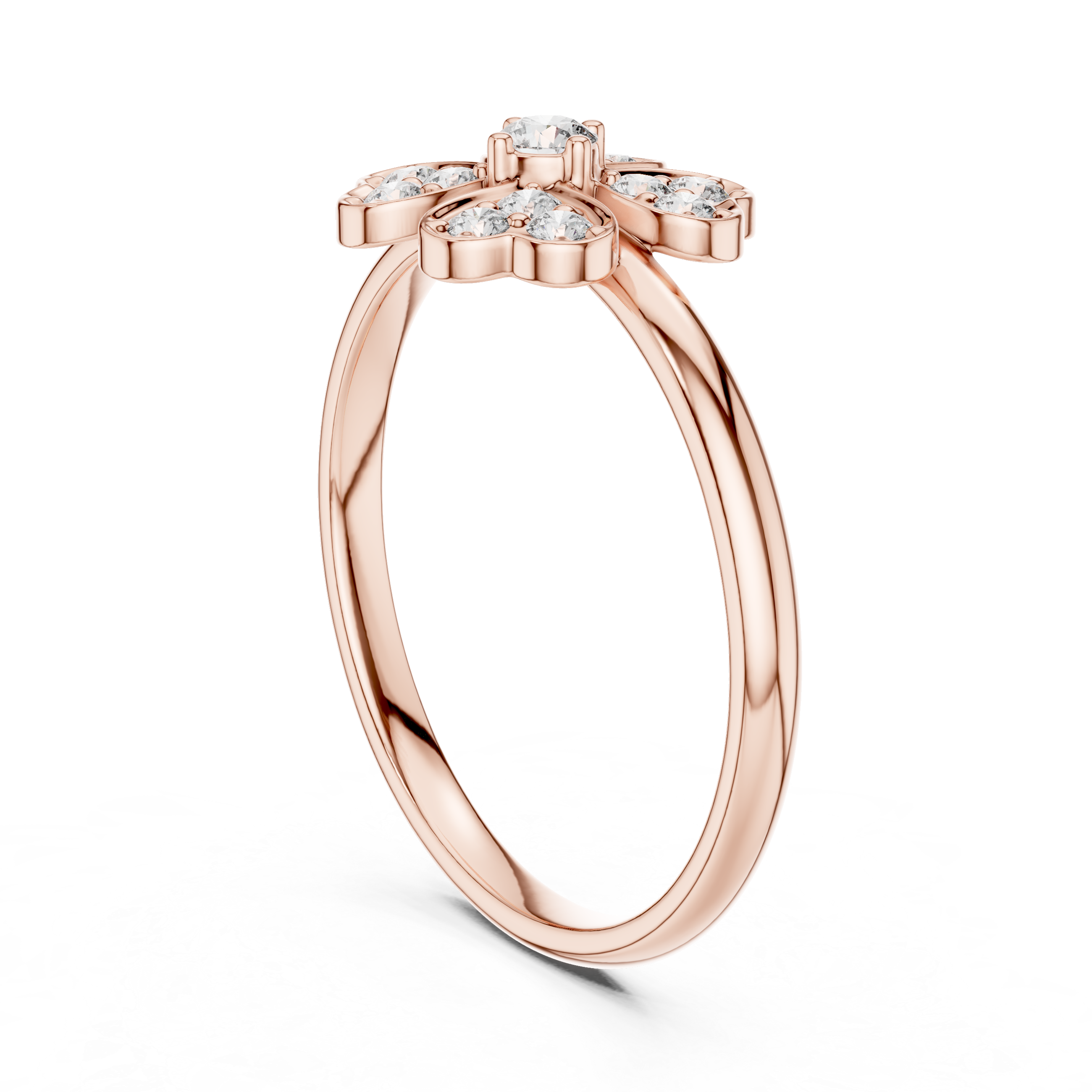 Four-Leaf Floral Lab-Grown Diamond Ring