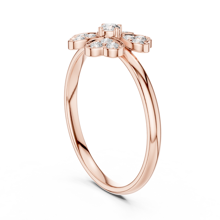 Four-Leaf Floral Lab-Grown Diamond Ring