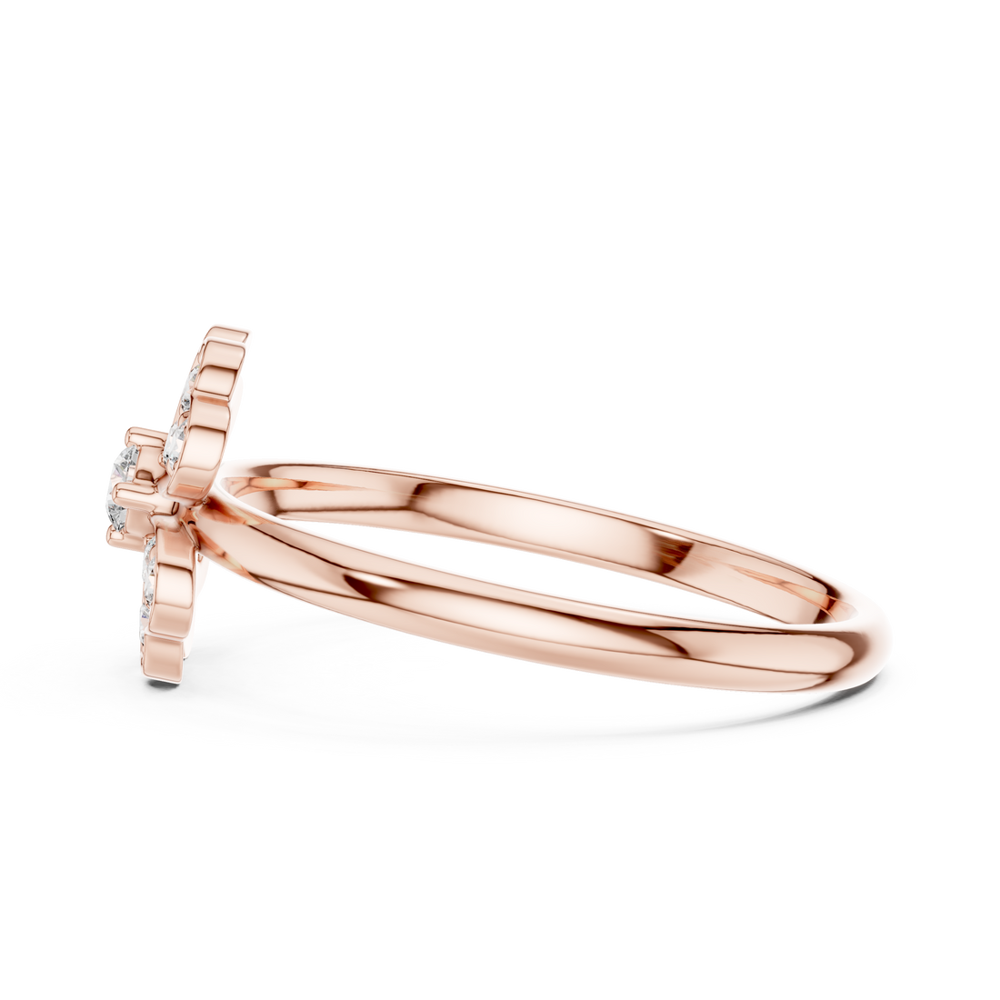 Four-Leaf Floral Lab-Grown Diamond Ring