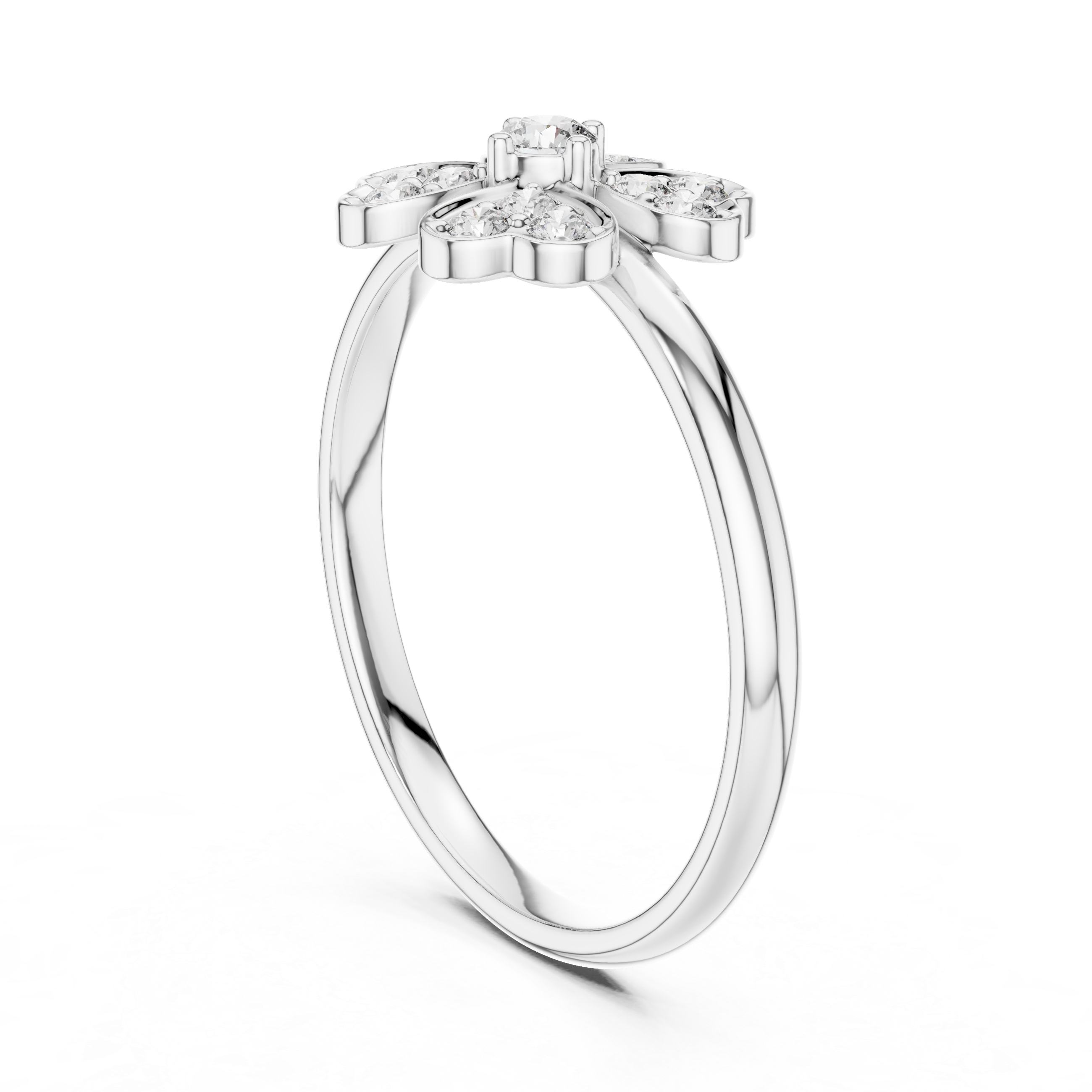 Four-Leaf Floral Lab-Grown Diamond Ring