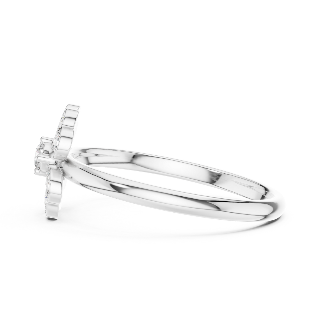 Four-Leaf Floral Lab-Grown Diamond Ring