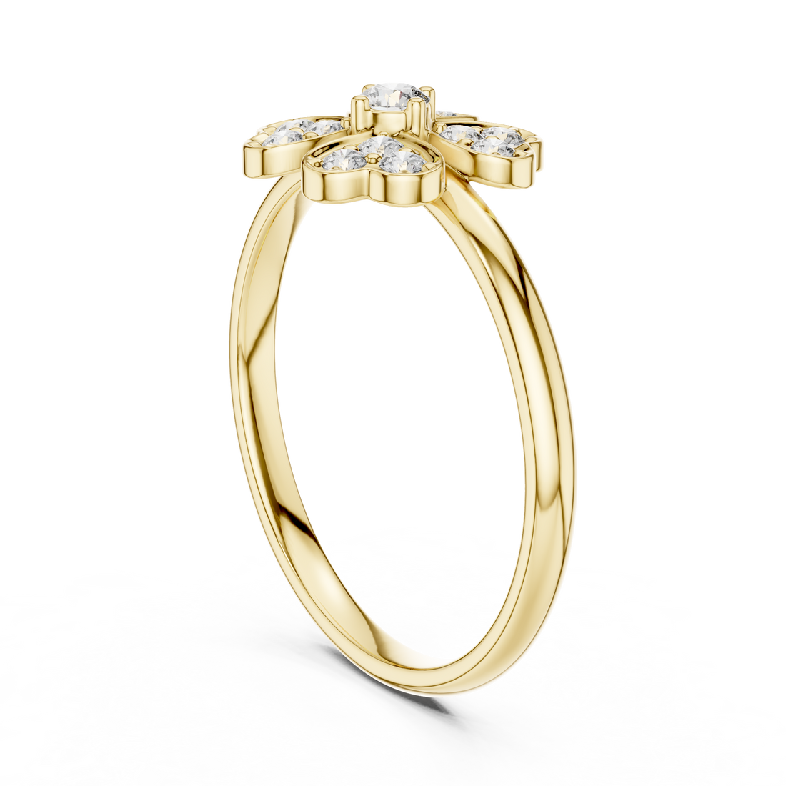 Four-Leaf Floral Lab-Grown Diamond Ring