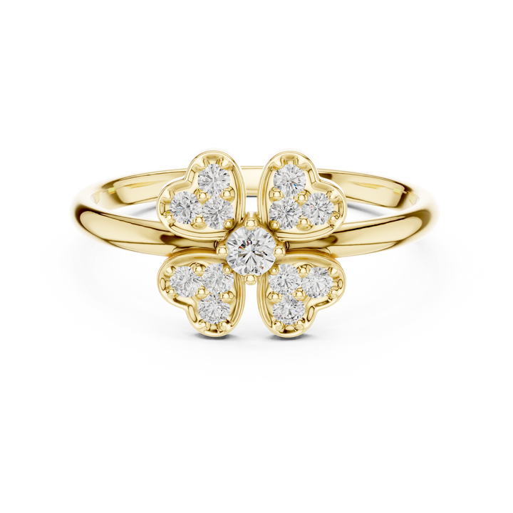Four-Leaf Floral Lab-Grown Diamond Ring