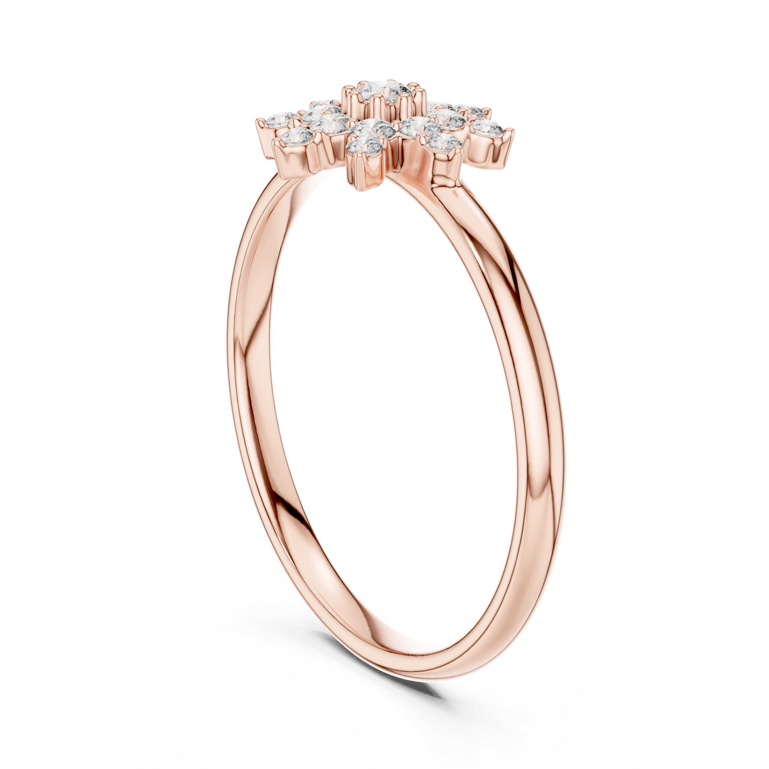 Snowflake Floral Cluster Lab-Grown Diamond Ring