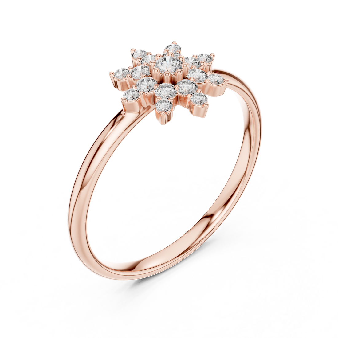 Snowflake Floral Cluster Lab-Grown Diamond Ring