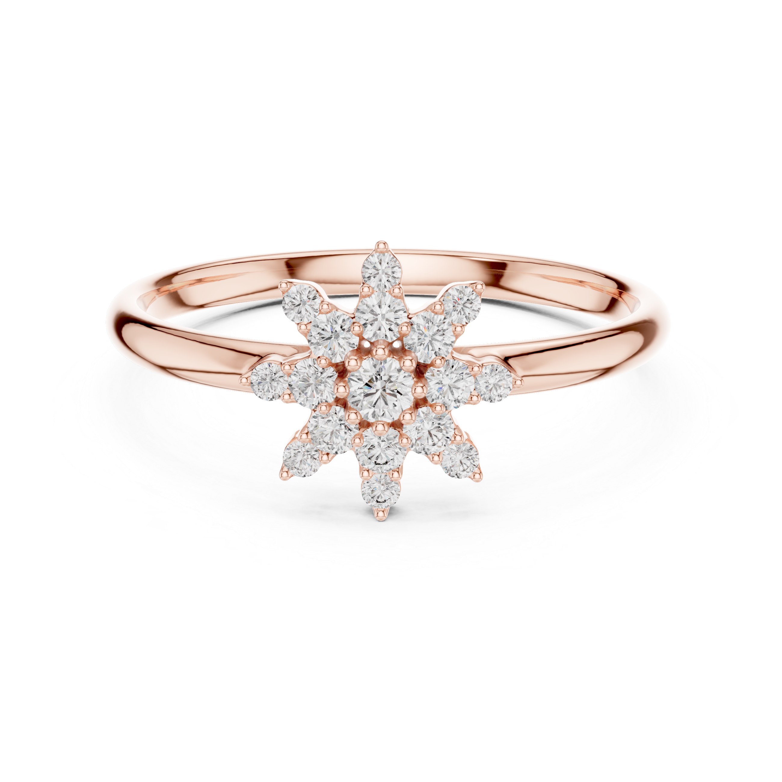 Snowflake Floral Cluster Lab-Grown Diamond Ring
