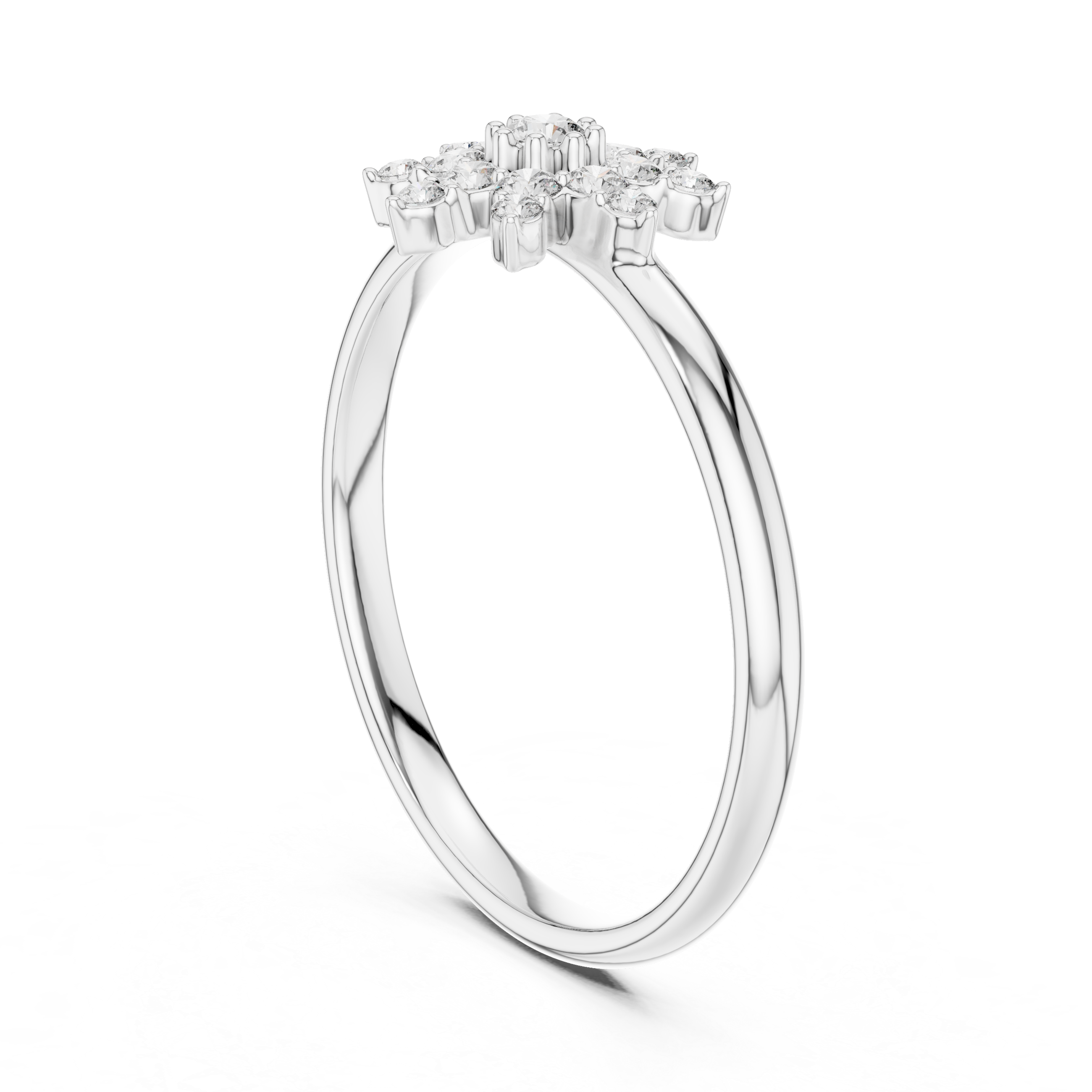 Snowflake Floral Cluster Lab-Grown Diamond Ring