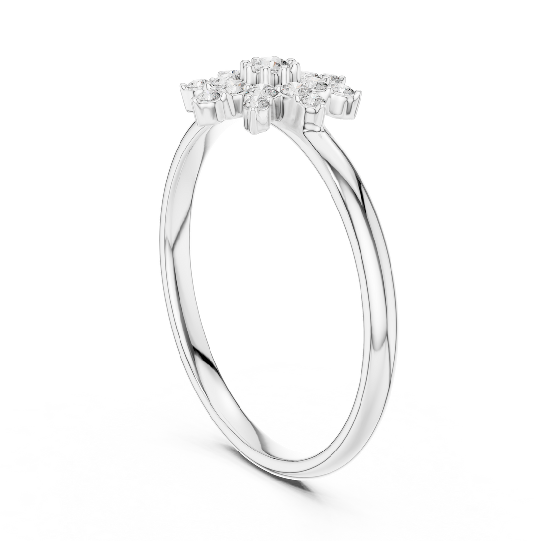 Snowflake Floral Cluster Lab-Grown Diamond Ring