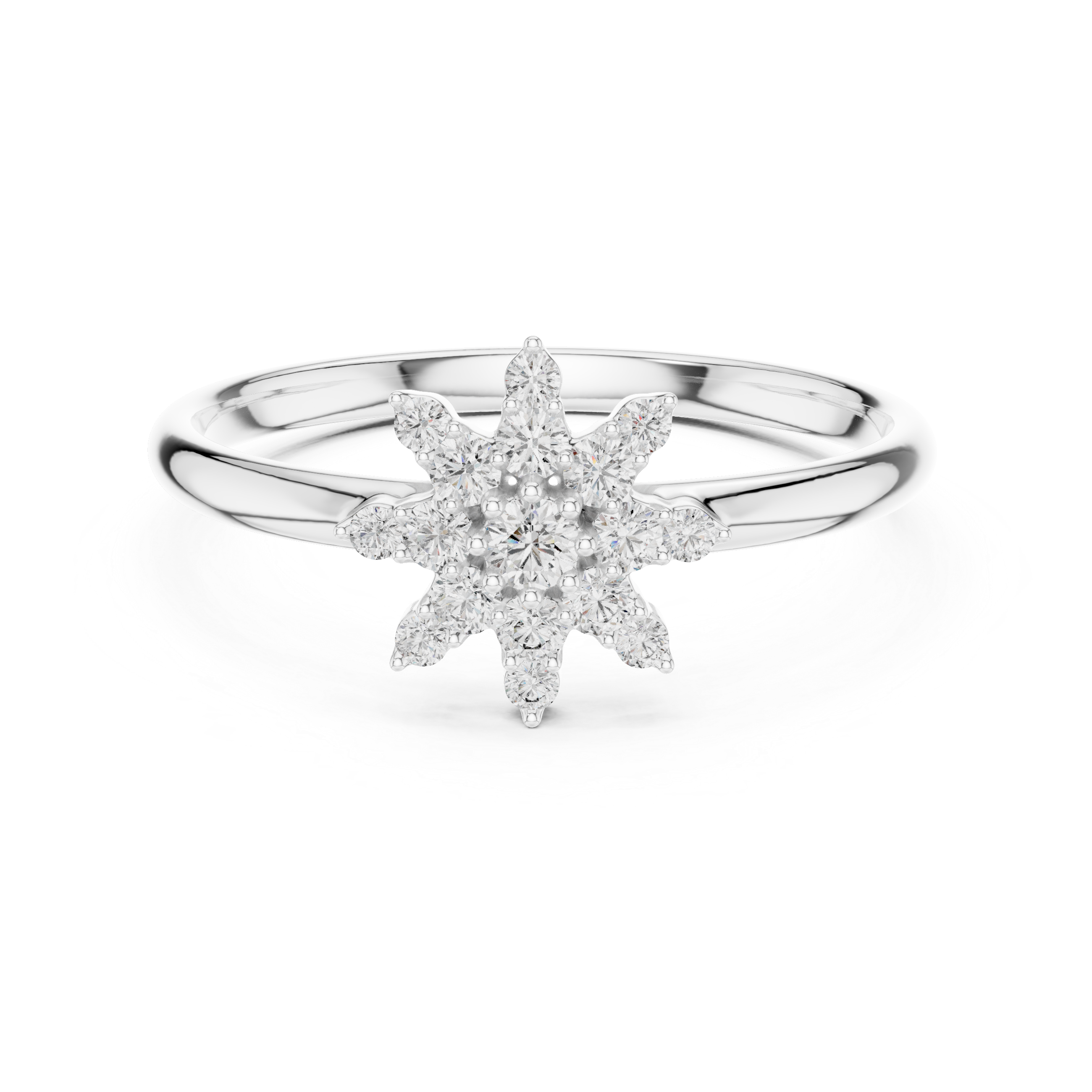 Snowflake Floral Cluster Lab-Grown Diamond Ring