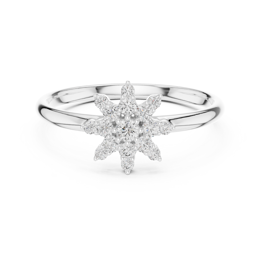 Snowflake Floral Cluster Lab-Grown Diamond Ring