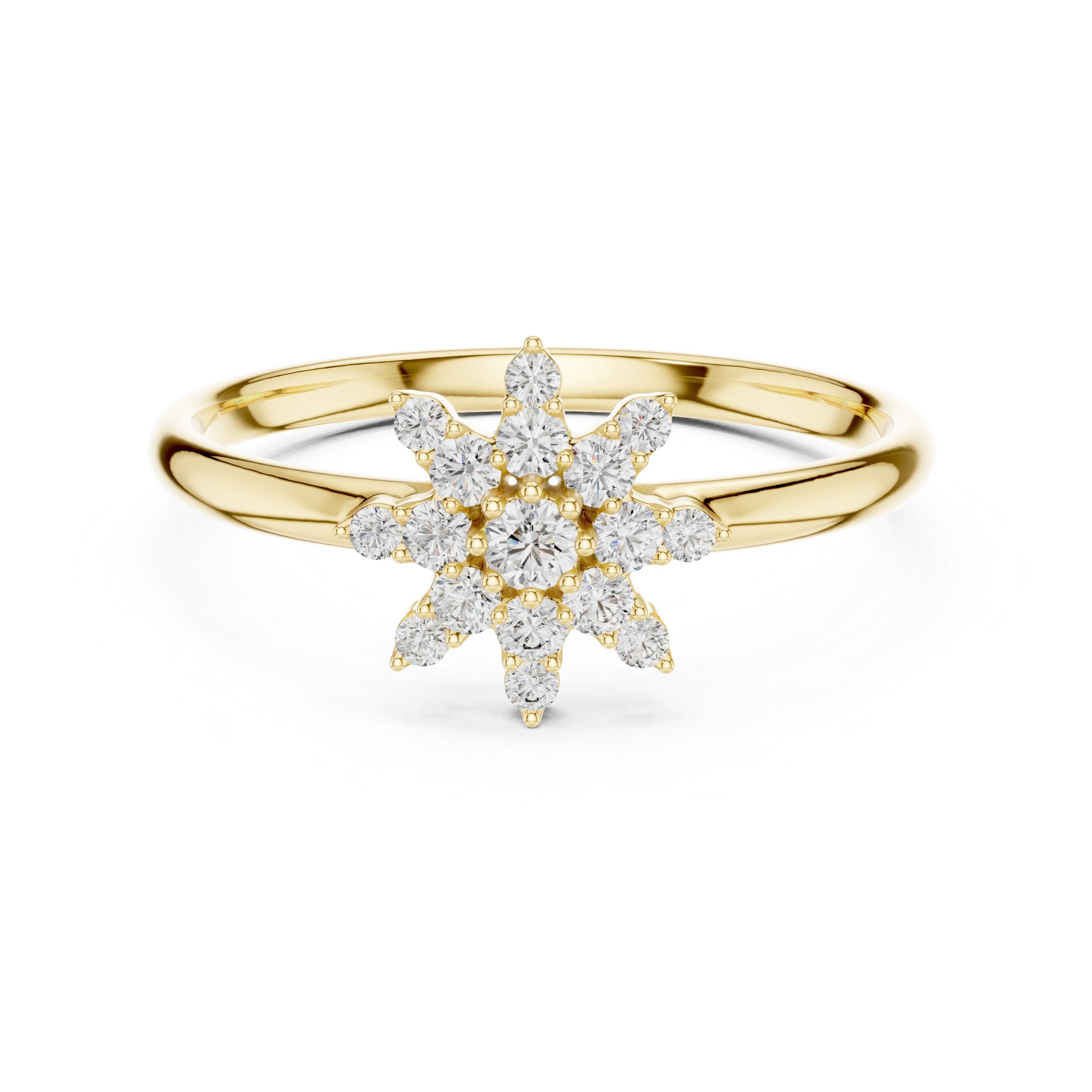 Snowflake Floral Cluster Lab-Grown Diamond Ring
