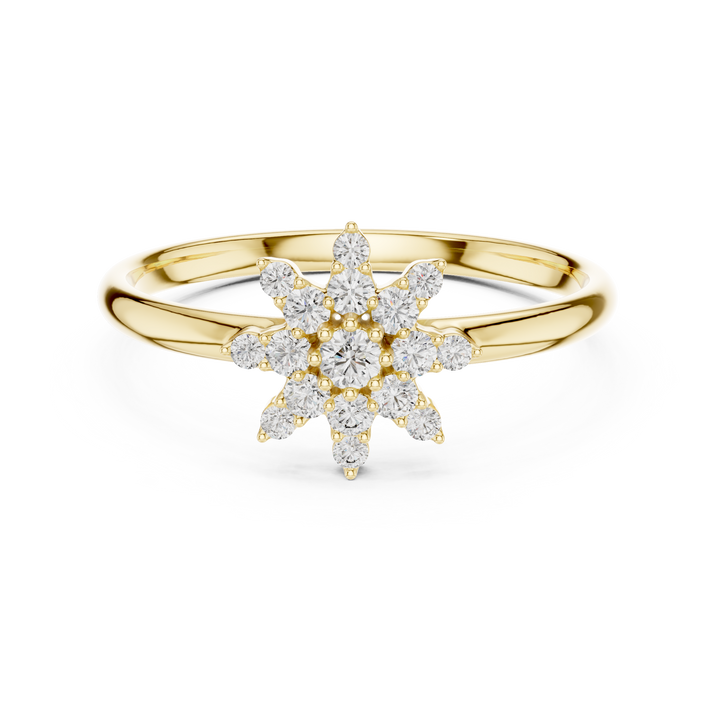 Snowflake Floral Cluster Lab-Grown Diamond Ring