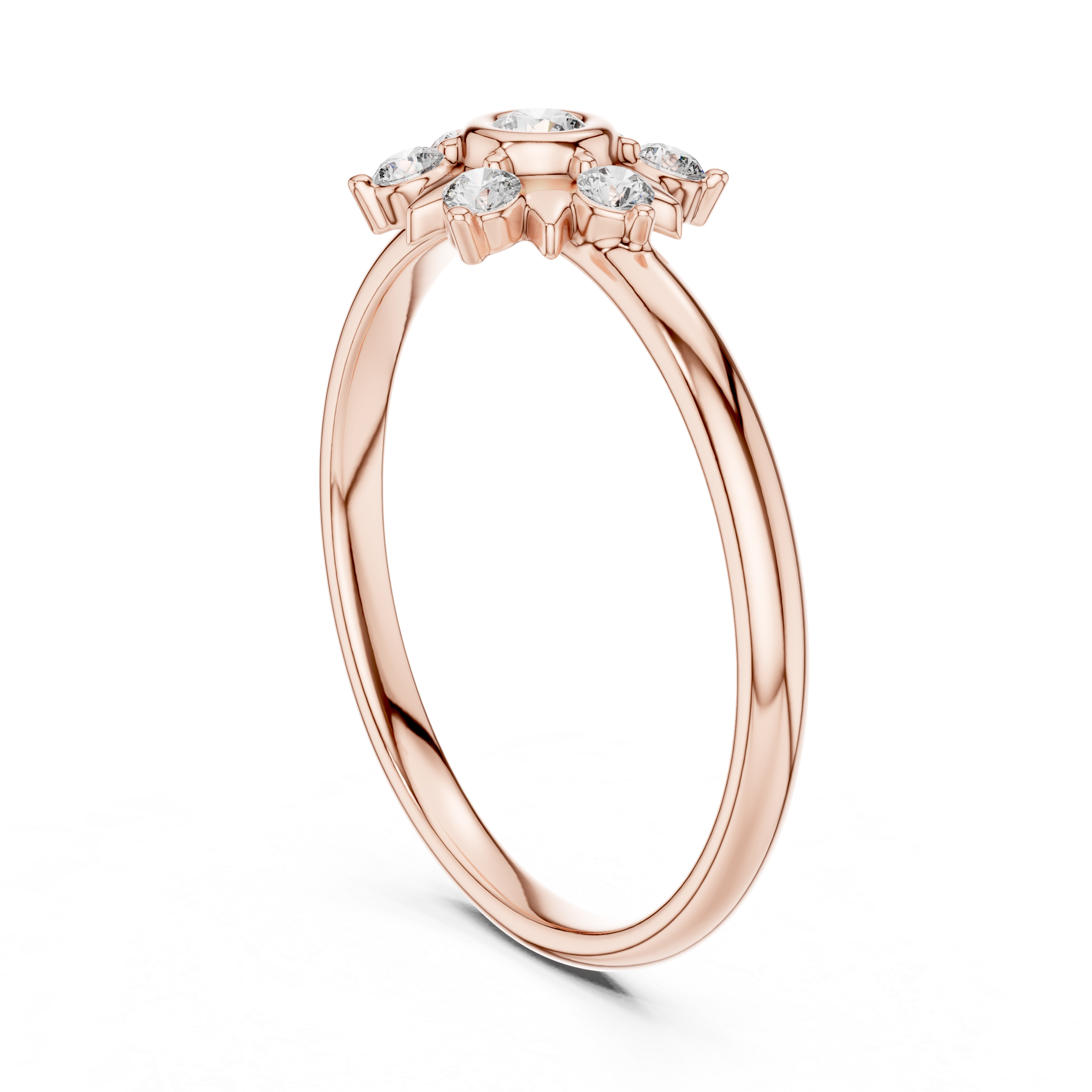 Floral Lab-Grown Diamond Ring in 14K/18K Gold | Kiashaa Jewellery
