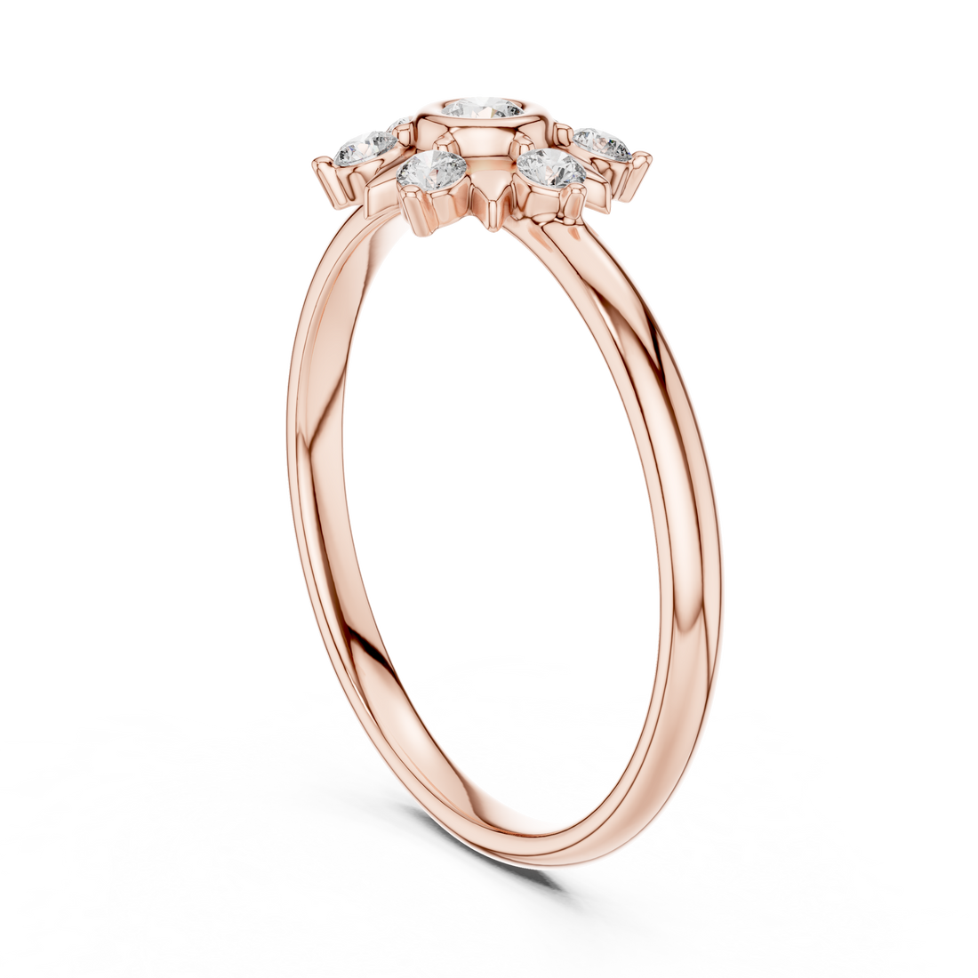 Floral Lab-Grown Diamond Ring in 14K/18K Gold | Kiashaa Jewellery