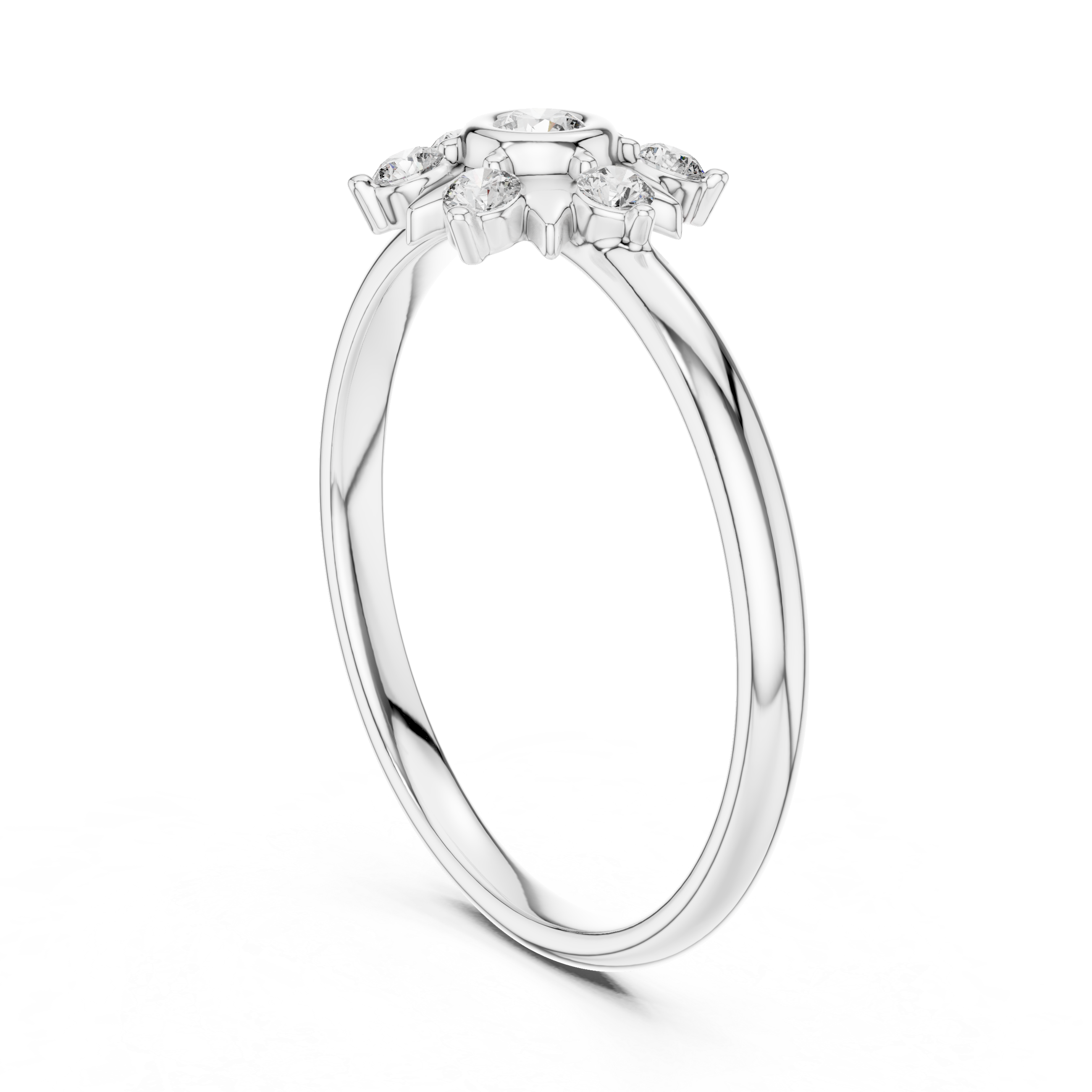 Floral Lab-Grown Diamond Ring in 14K/18K Gold | Kiashaa Jewellery