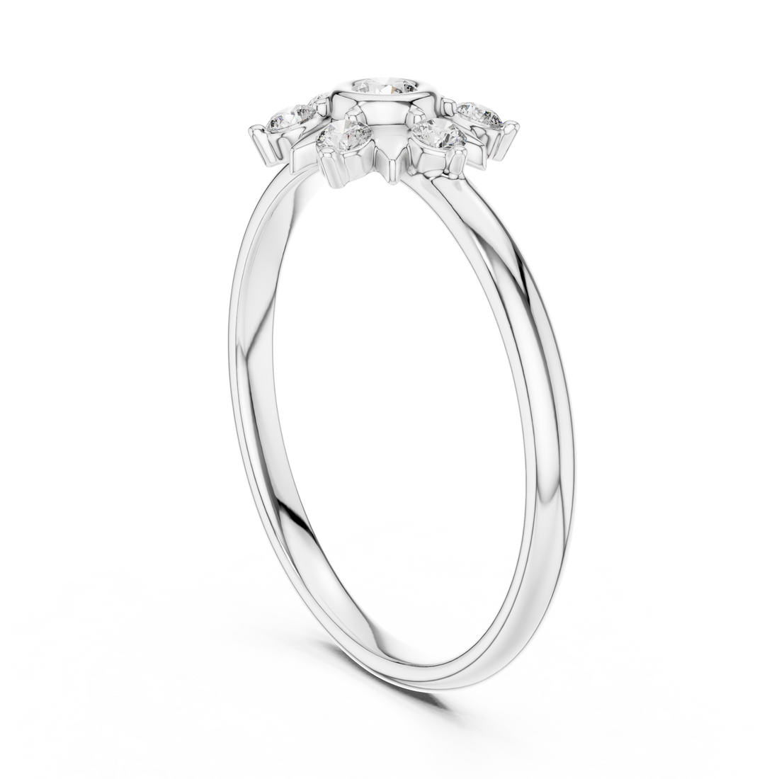 Floral Lab-Grown Diamond Ring in 14K/18K Gold | Kiashaa Jewellery