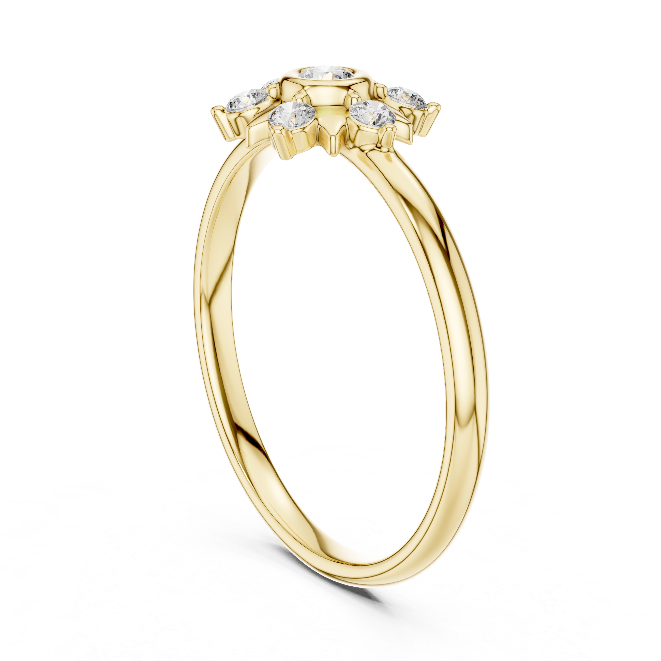 Floral Lab-Grown Diamond Ring in 14K/18K Gold | Kiashaa Jewellery