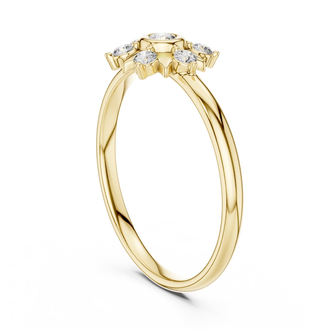 Floral Lab-Grown Diamond Ring in 14K/18K Gold | Kiashaa Jewellery