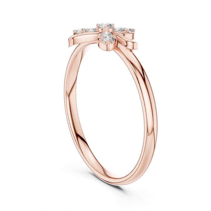 Elegant Bow Lab-Grown Diamond Ring in 14K/18K Gold | Kiashaa Jewellery