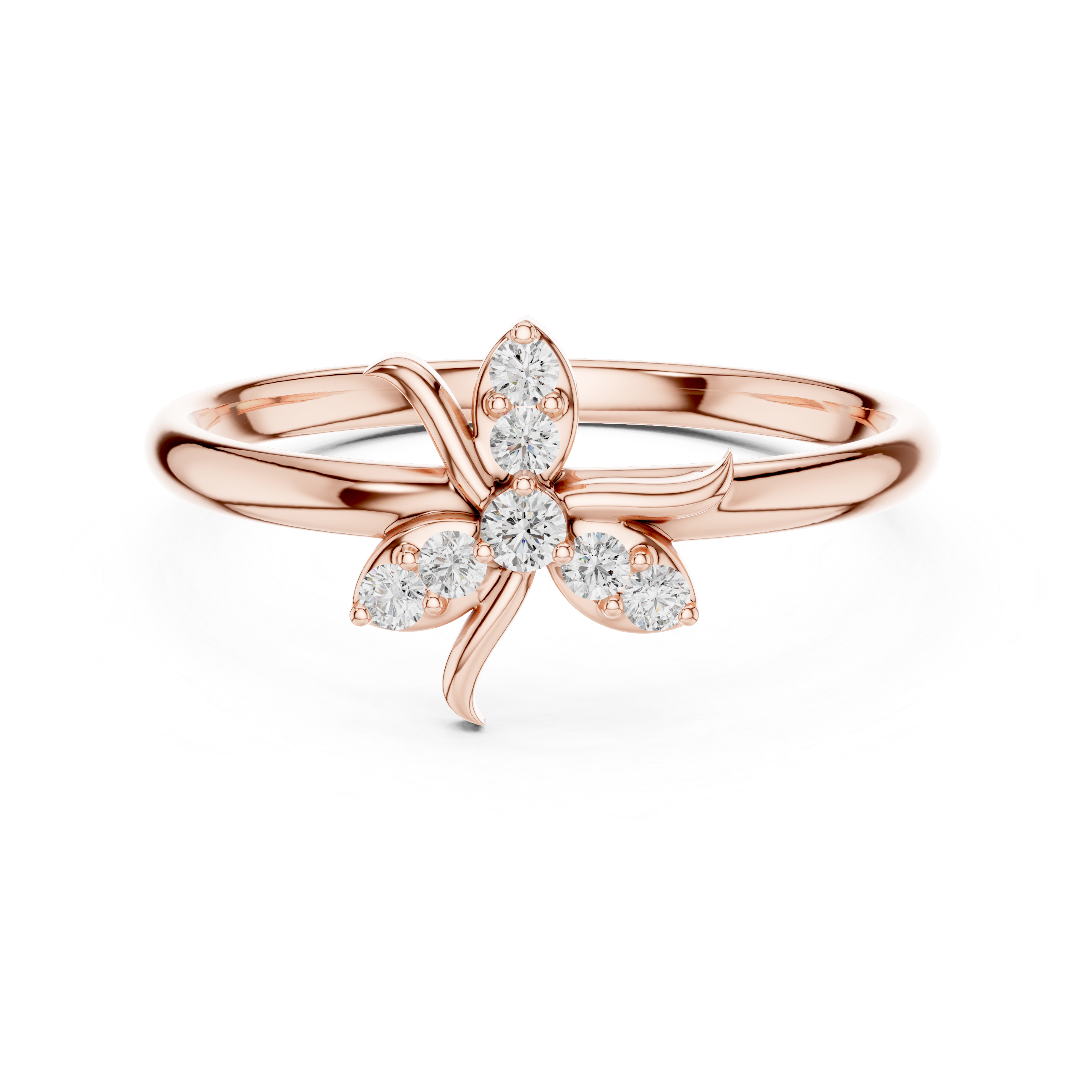 Elegant Bow Lab-Grown Diamond Ring in 14K/18K Gold | Kiashaa Jewellery