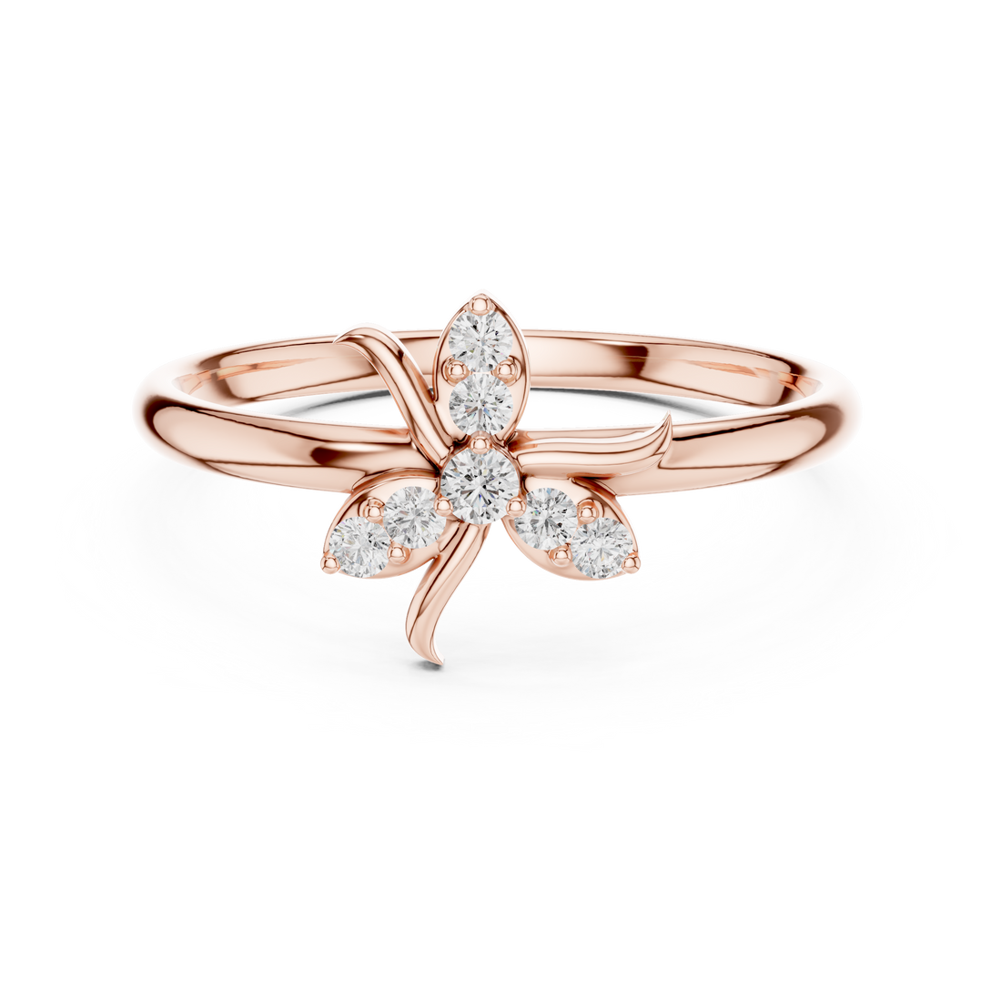 Elegant Bow Lab-Grown Diamond Ring in 14K/18K Gold | Kiashaa Jewellery