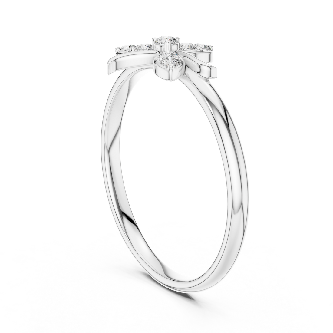 Elegant Bow Lab-Grown Diamond Ring in 14K/18K Gold | Kiashaa Jewellery