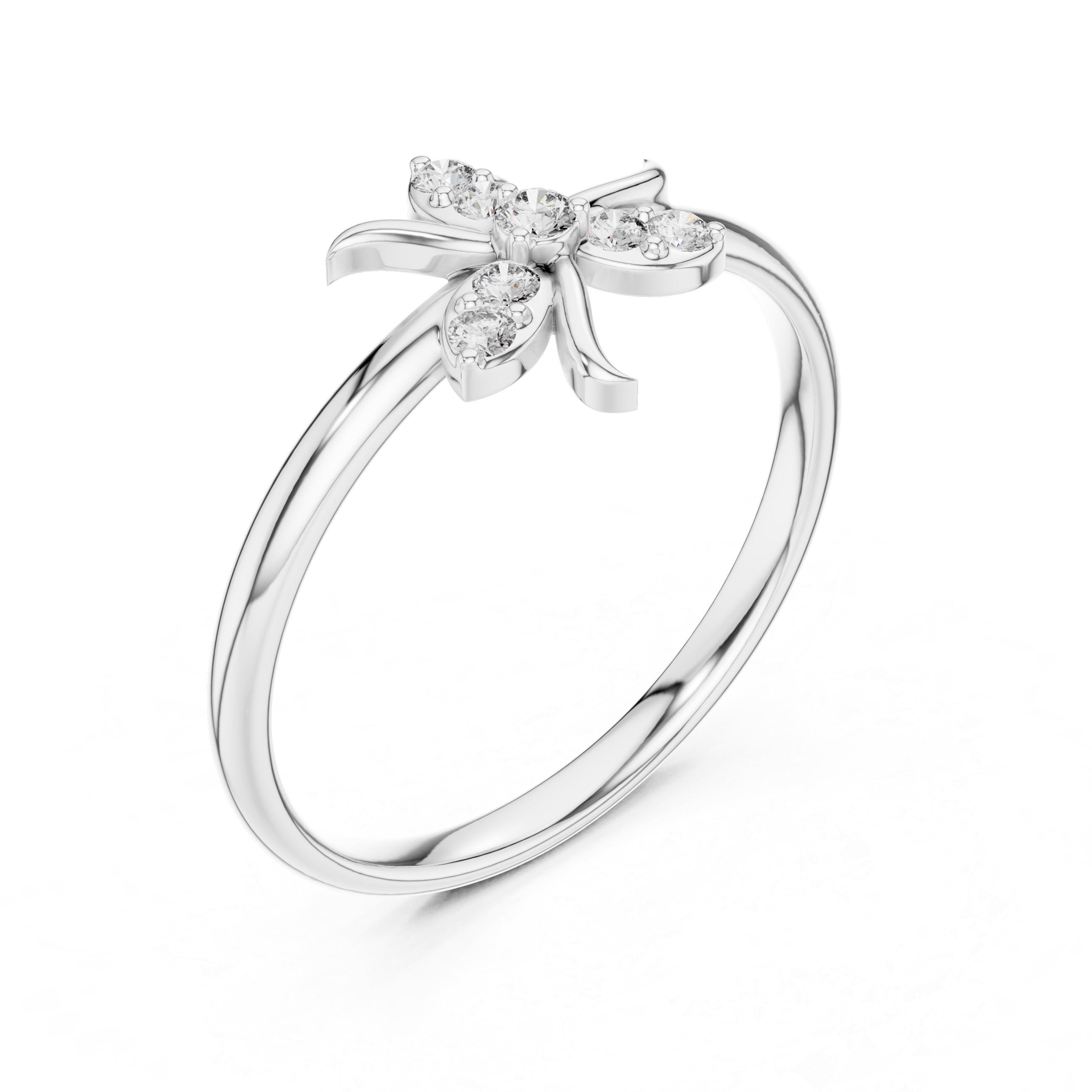 Elegant Bow Lab-Grown Diamond Ring in 14K/18K Gold | Kiashaa Jewellery